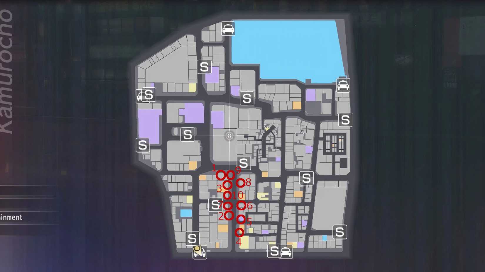 Image of the properties in the Electronics King area in Yakuza 0