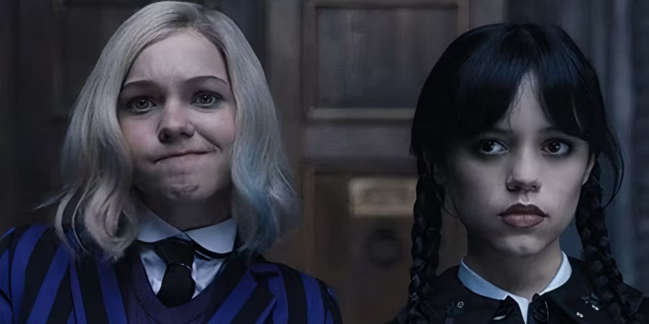 Enid Sinclair (Emma Myers) and Wednesday Addams (Jenna Ortega) in Wednesday