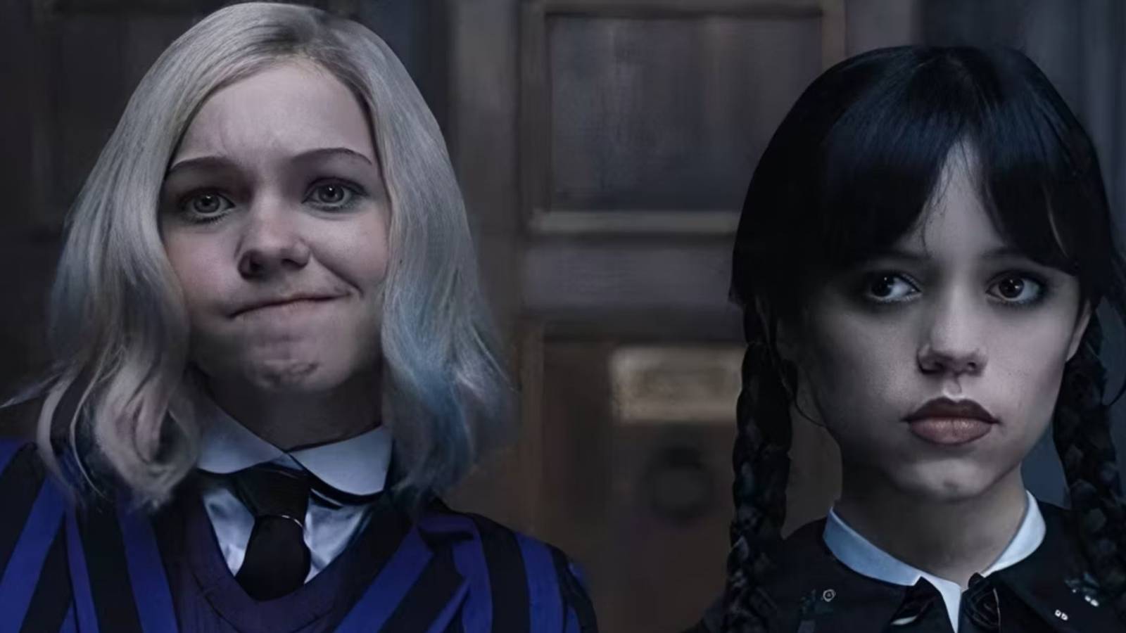 Enid Sinclair (Emma Myers) and Wednesday Addams (Jenna Ortega) in Wednesday