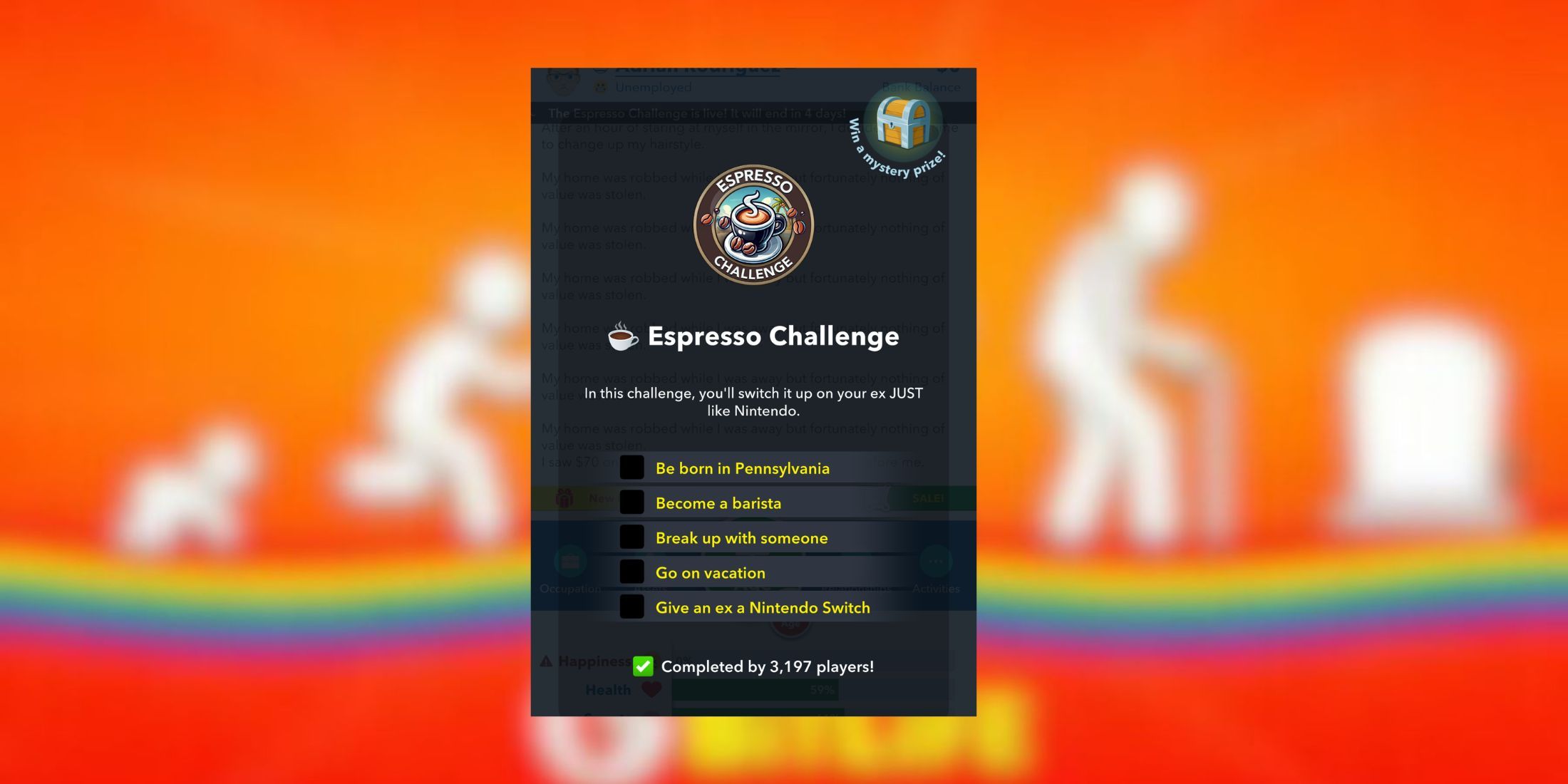 Bitlife: How to Complete the Espresso Challenge