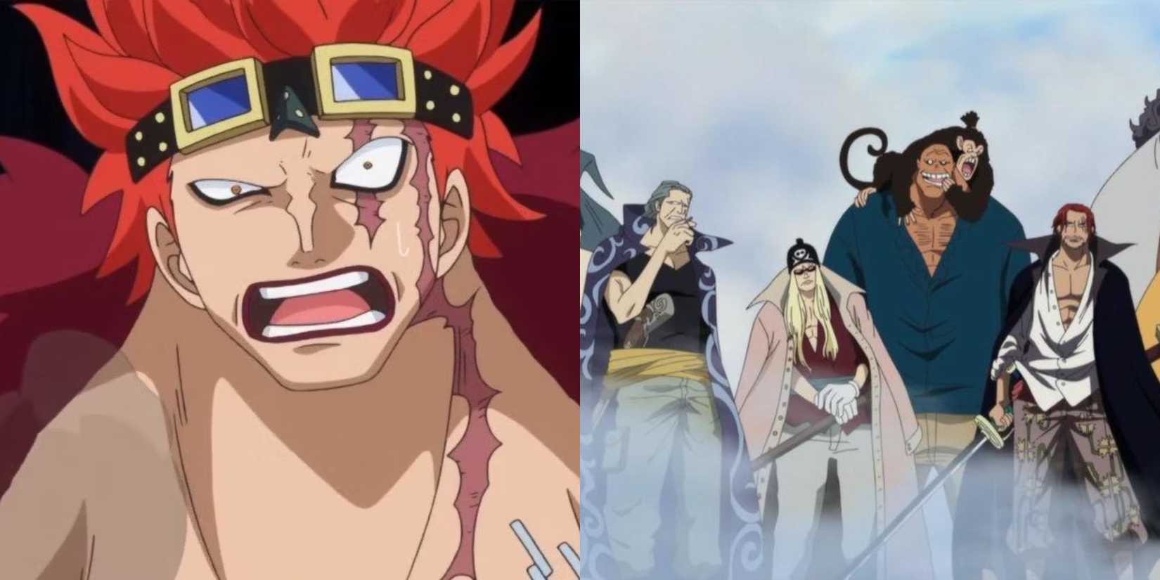 Eustass Kid's scars and the Red Hair Pirates arrive to Marineford.