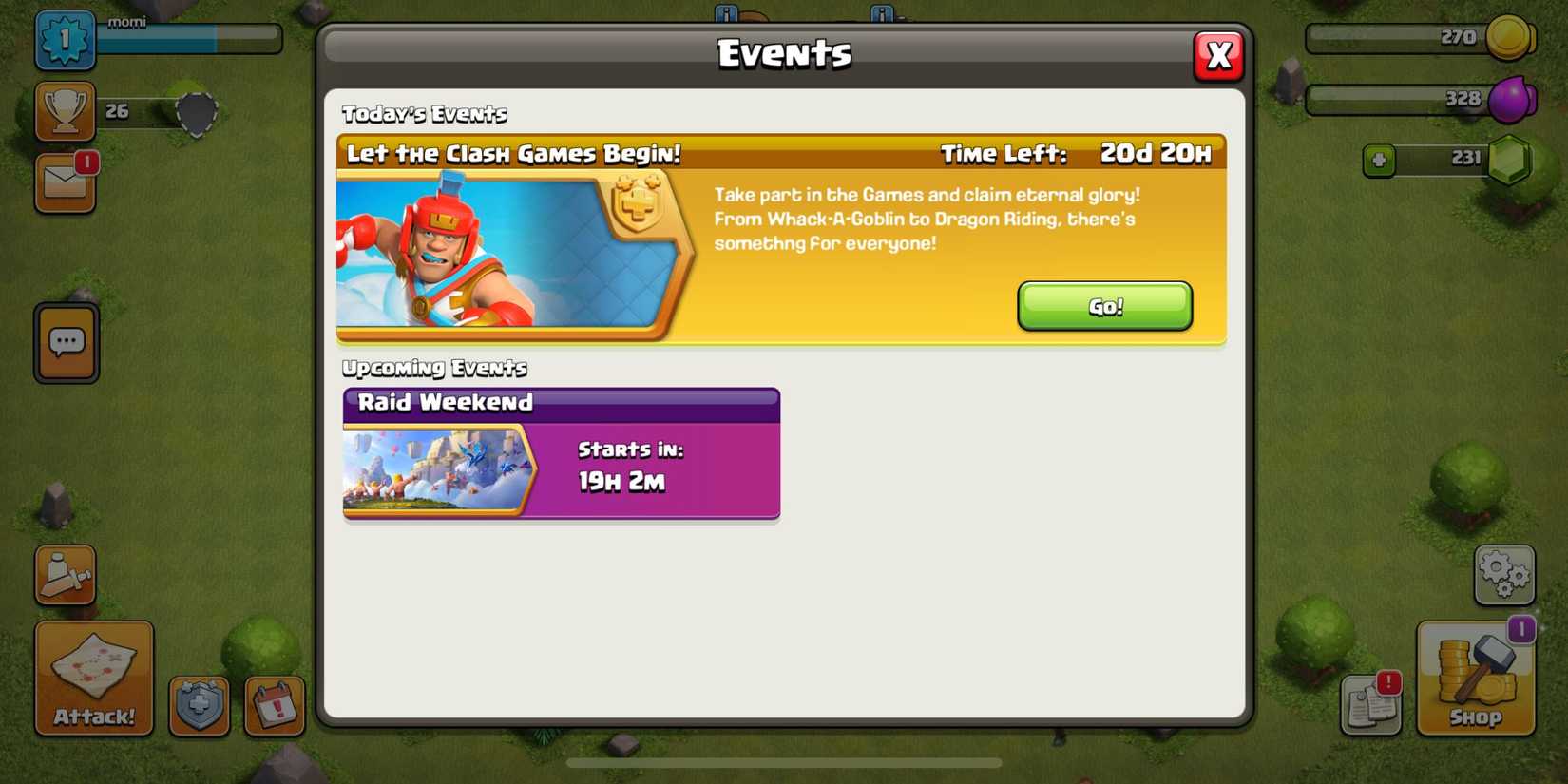 events coc