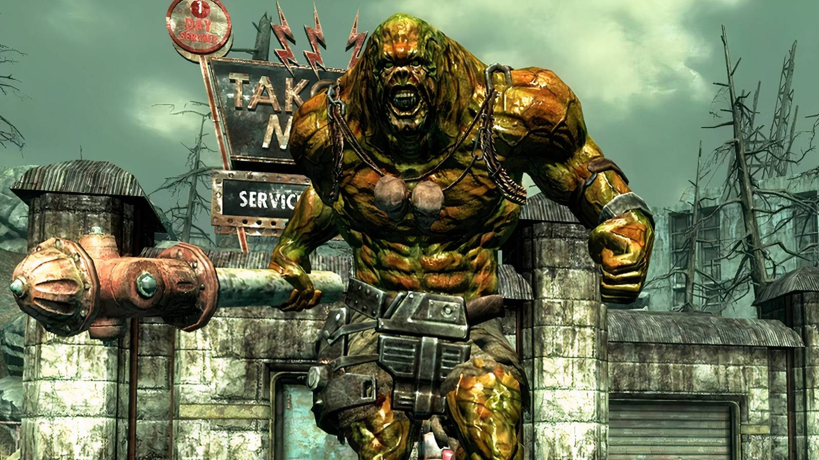 Super Mutant Behemoth from Fallout 3 holding its fire hydrant club