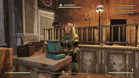 Image of a Volunteer Bot that has gift wrap for sale in Fallout 76