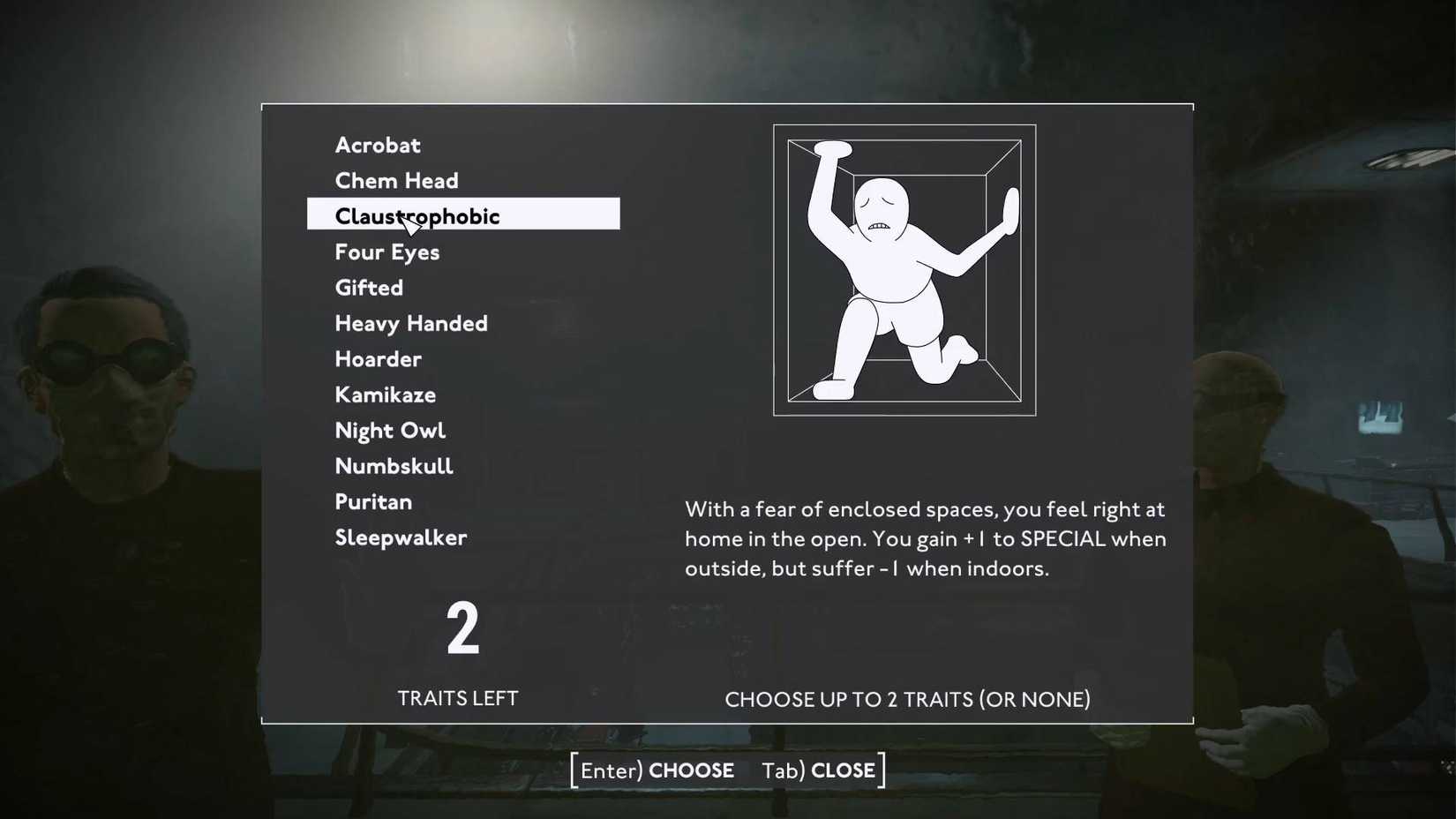 Fallout London_Traits_Claustrophobic
