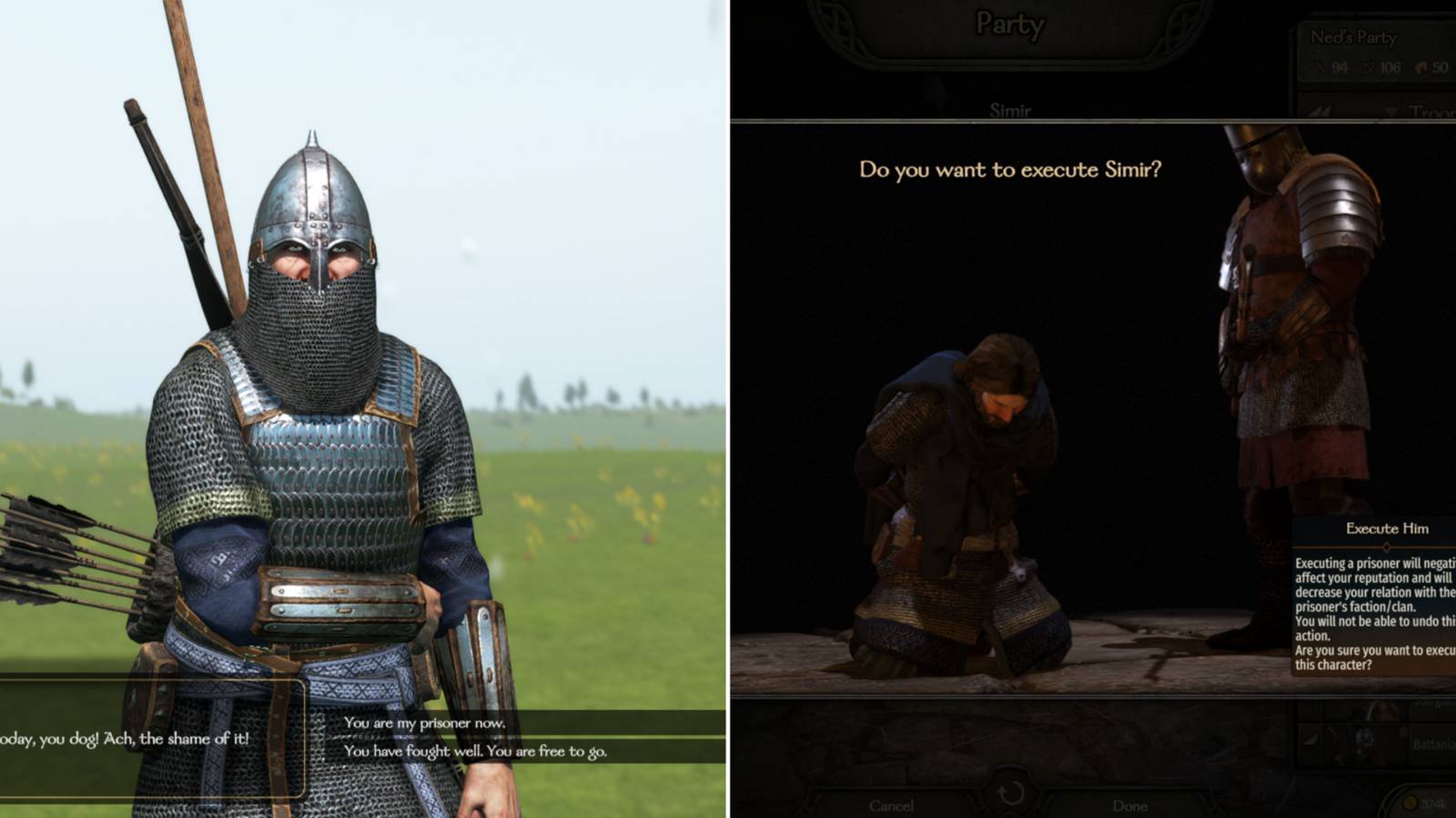 The Player Taking A Lord Prisoner & Executing Him 