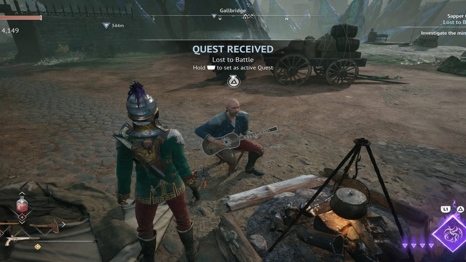 The Player Beginning The Lost In Battle Quest