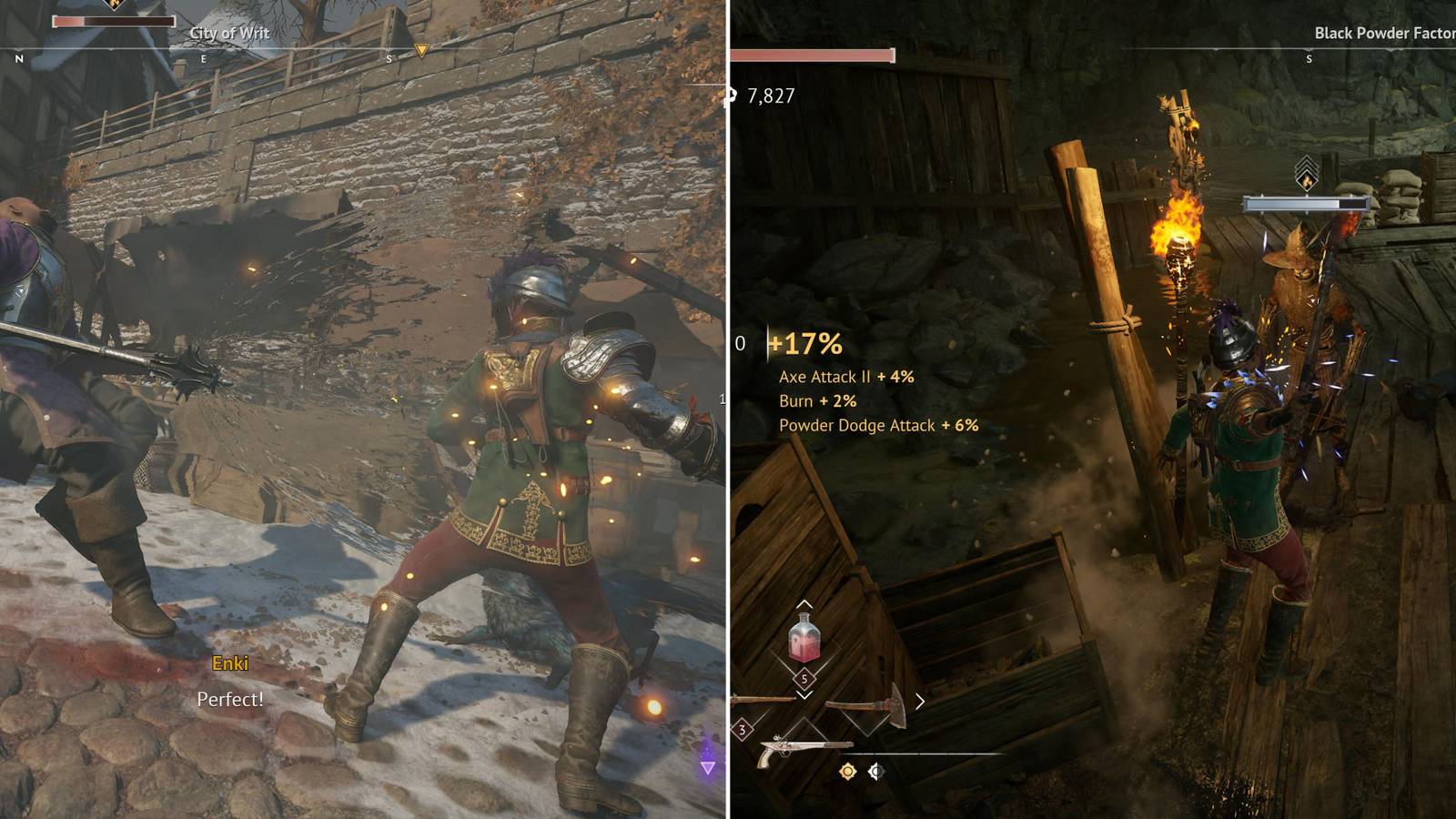 Nor Fighting Enemies With Various Skills