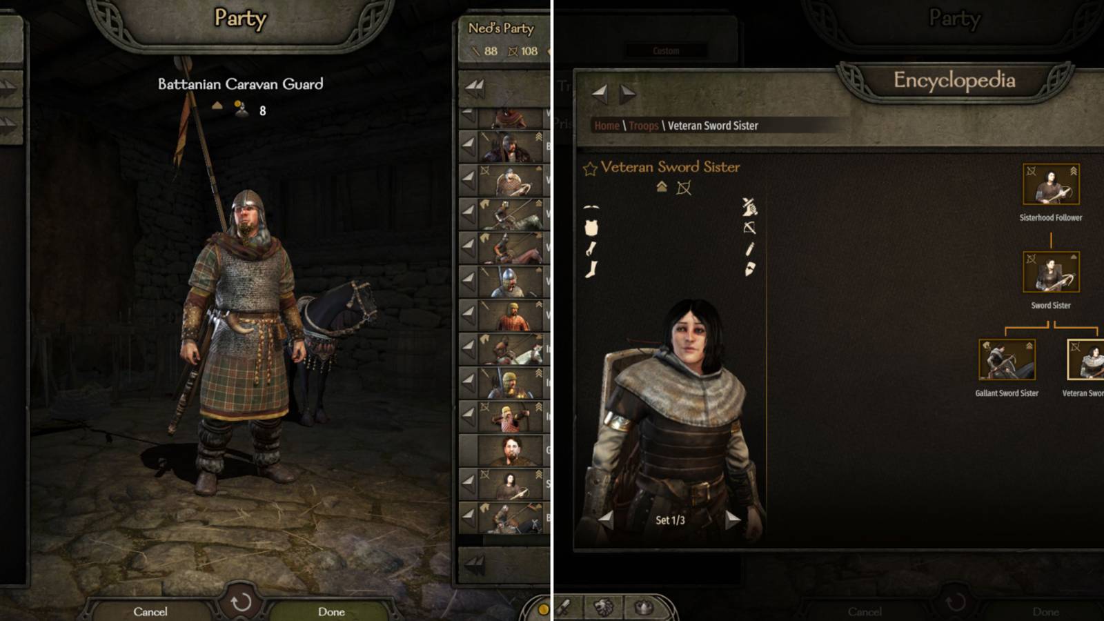 Two Mercenary Troops In The Menu 