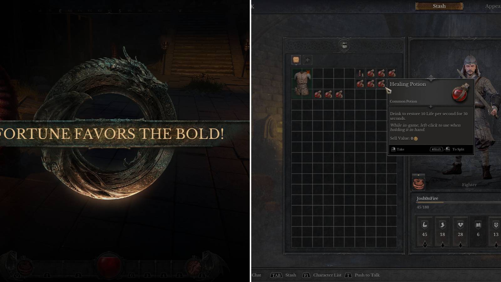 The Extraction Screen & A Bunch Of Healing Potions In The Stash 