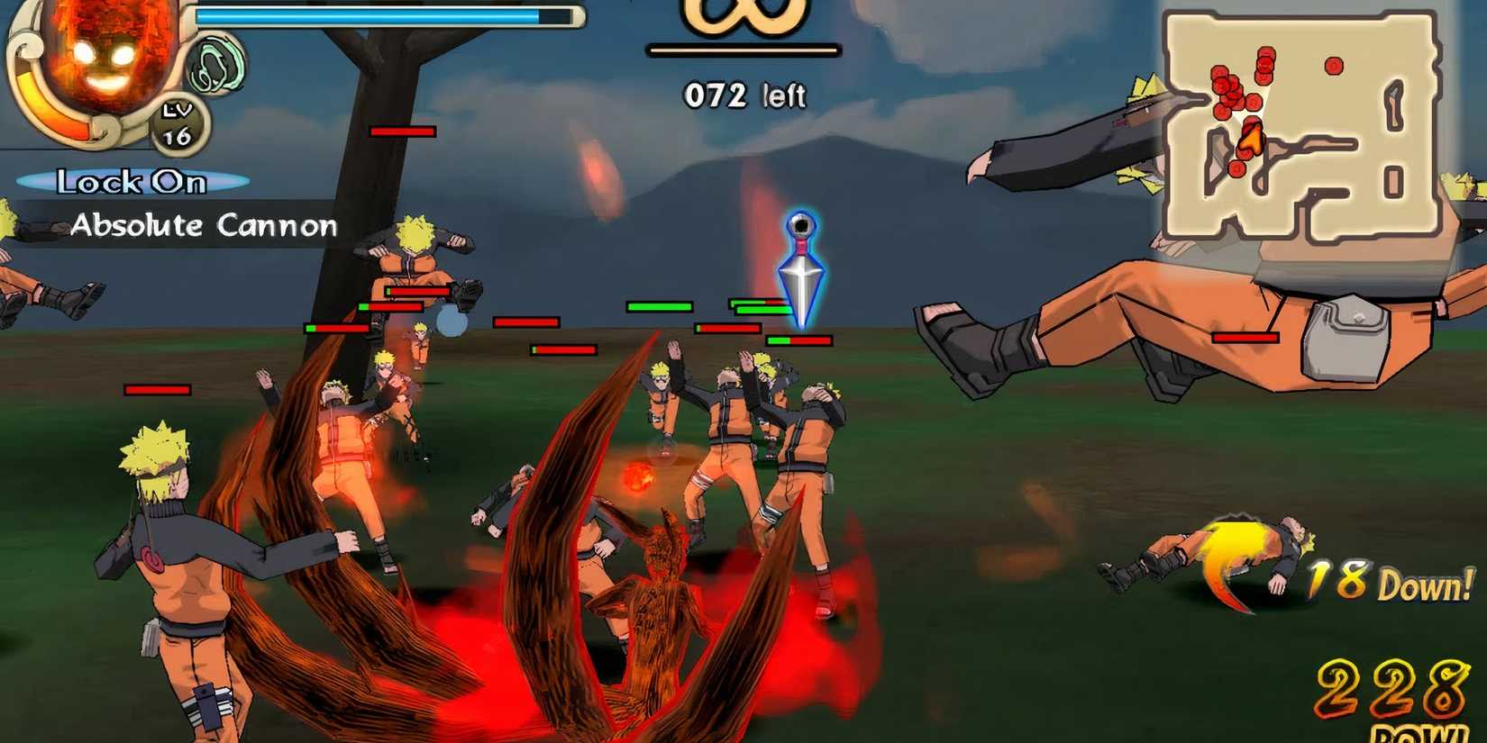 Fighting enemies in Naruto Shippuden Ultimate Ninja Impact