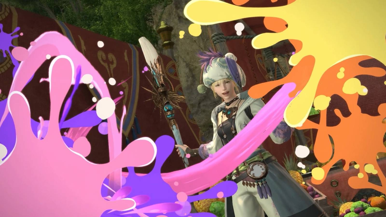 A Hyur midlander Pictomancer, from Final Fantasy 14: Dawntrail.