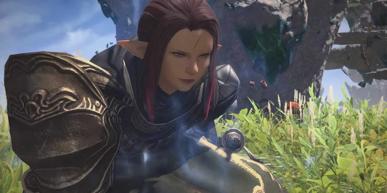 Cutscene with Leophyne after battle in Final Fantasy 14 Dawntrail