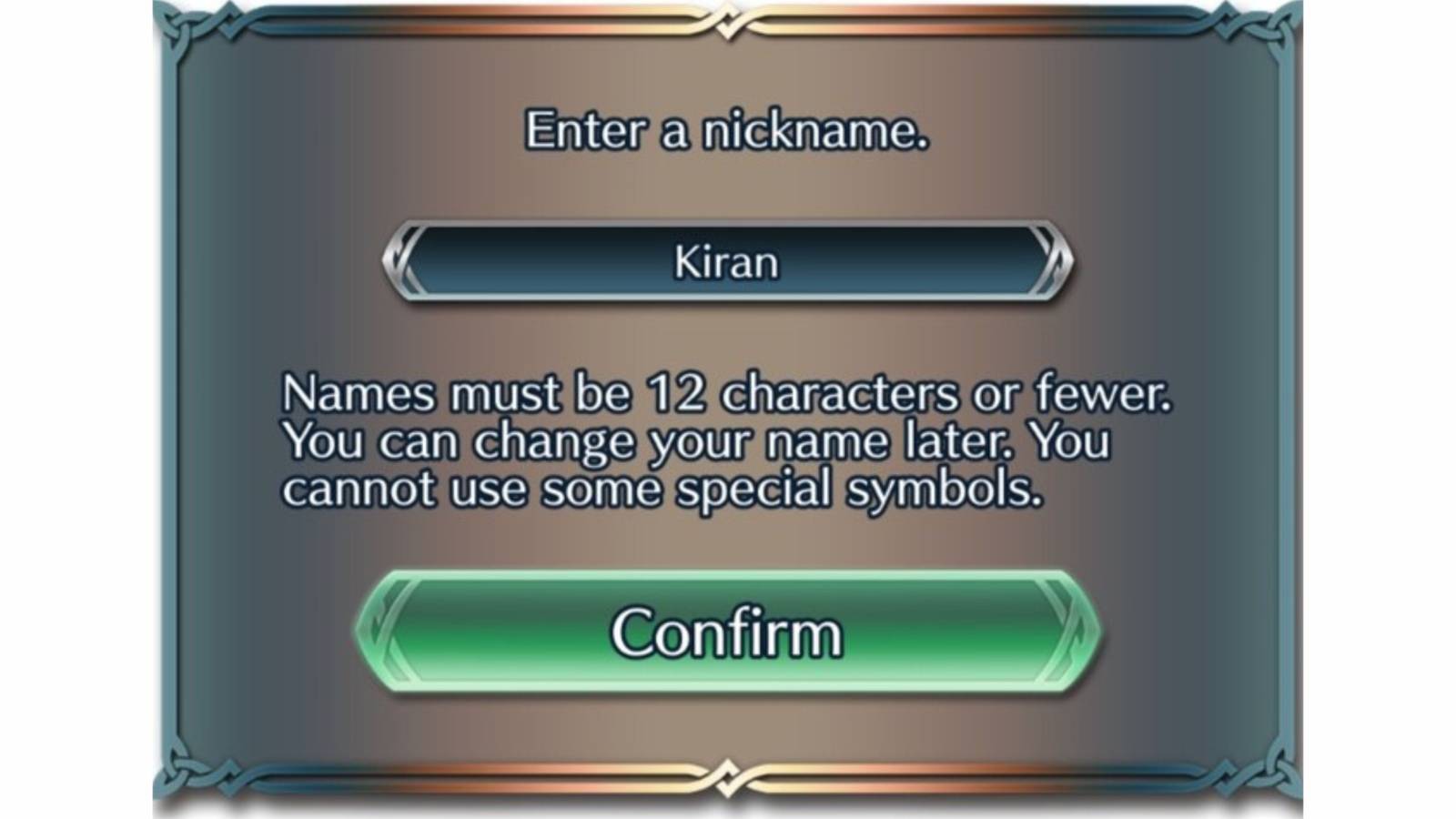 rename profile in fire emblem heroes.