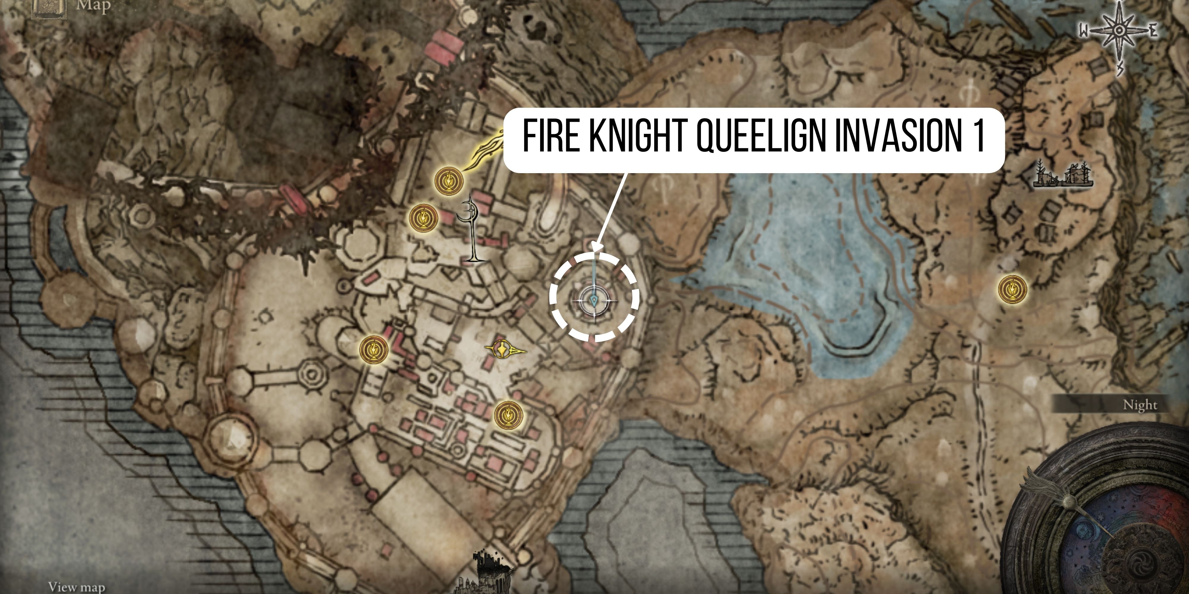 Fire Knight Queelign Invasion 1 location in elden ring shadow of the erdtree