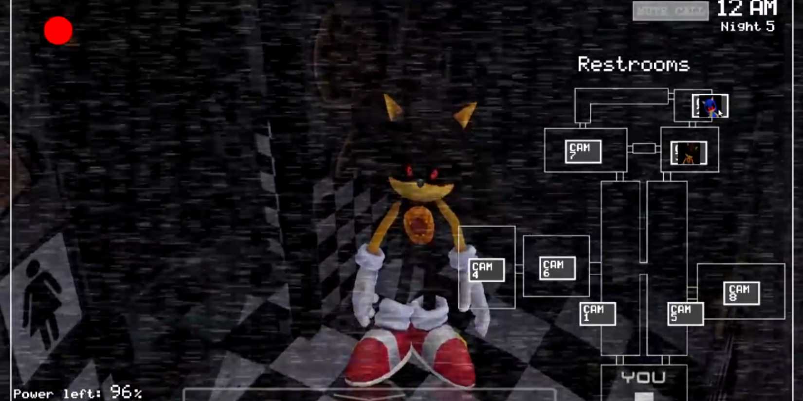Five Nights at Sonic's Reimagined Shadow on camera