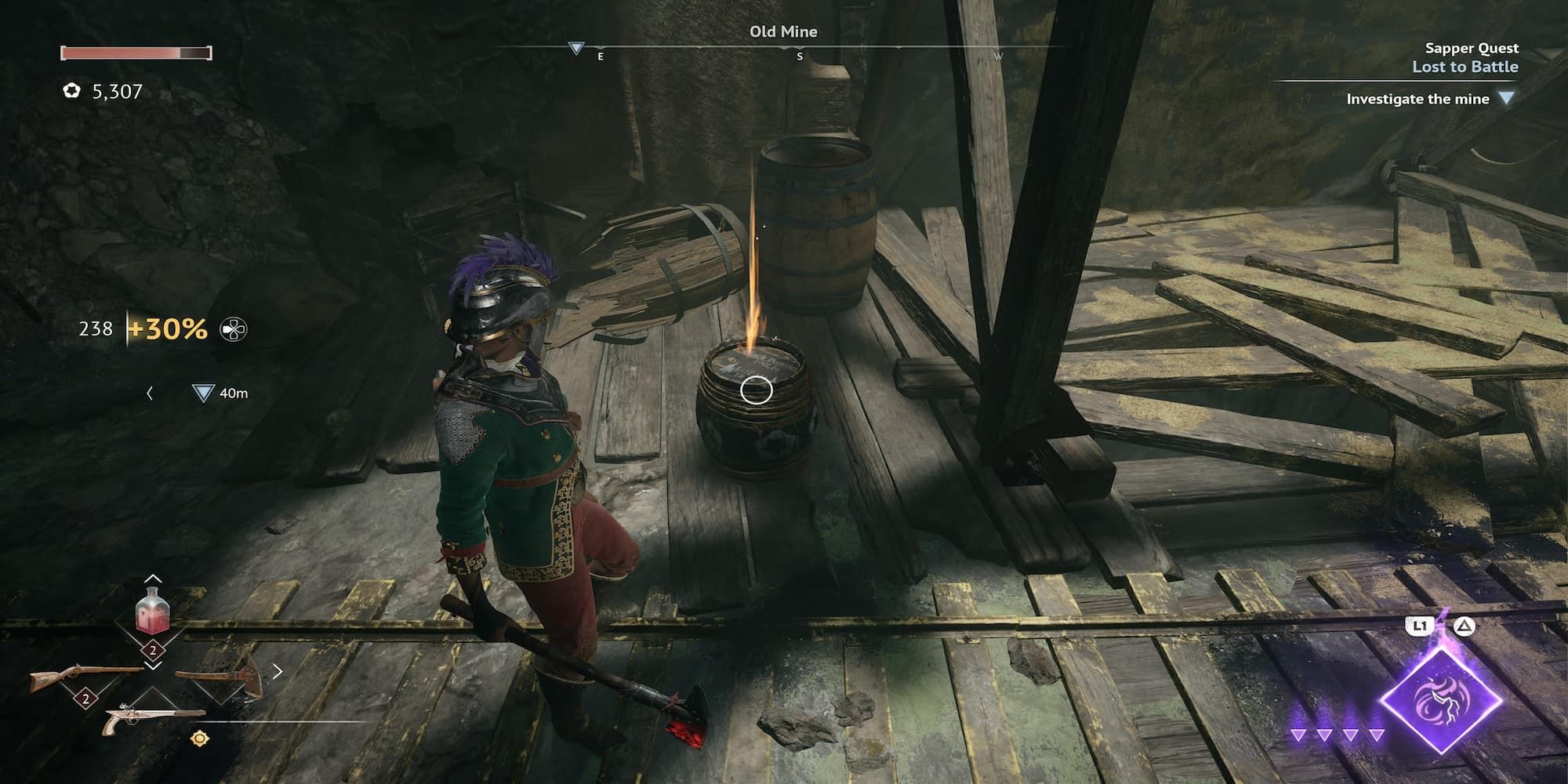 The Player Standing Over The Breaching Barrel 