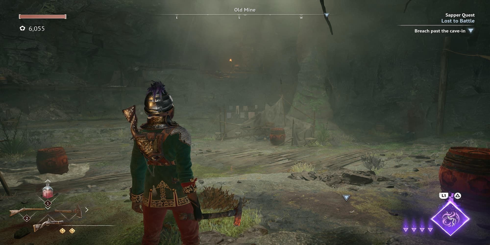 The Player Facing The Location Of The Barrel