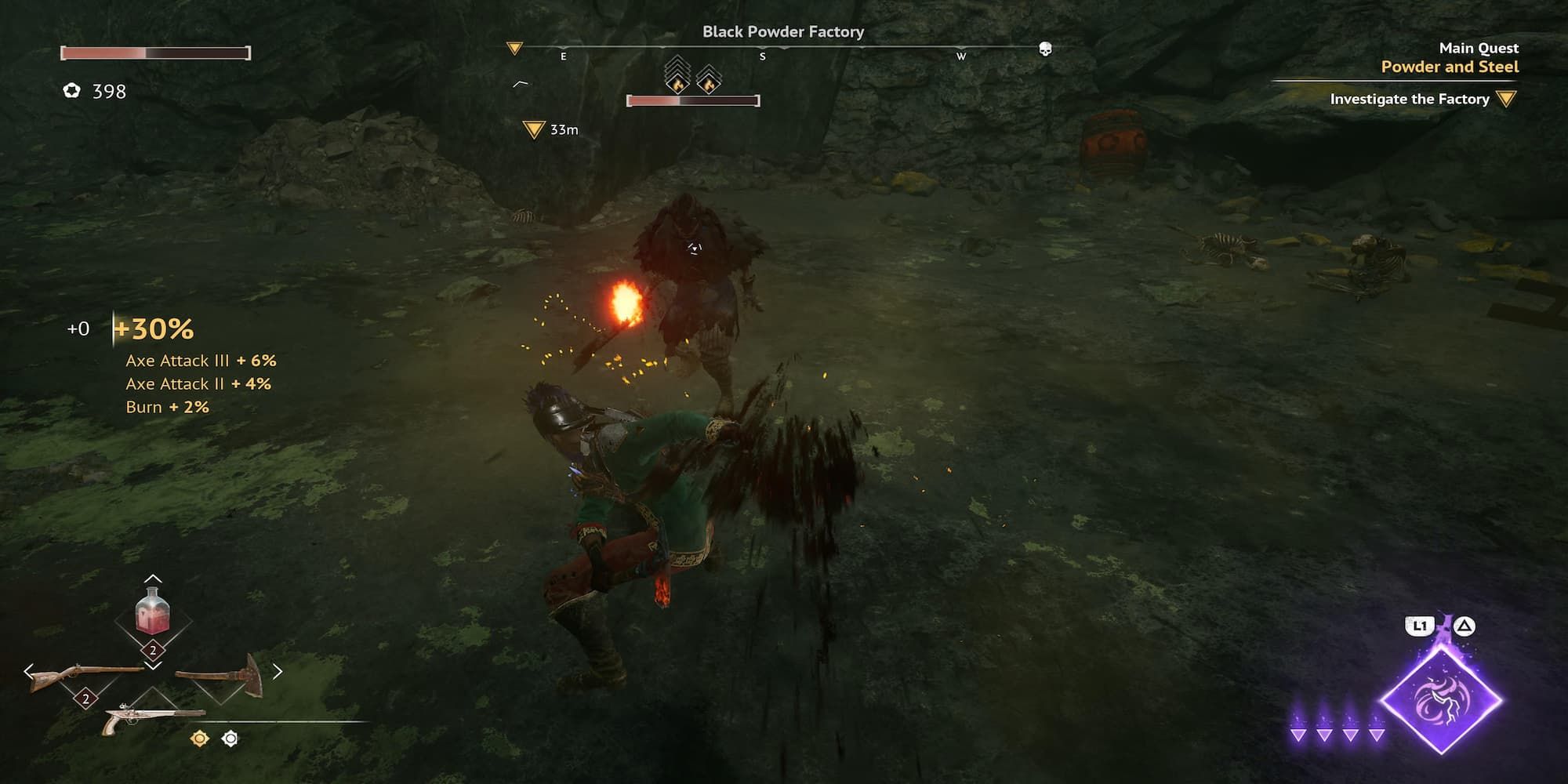 The Player Attacking An Enemy And Charging Bullets 