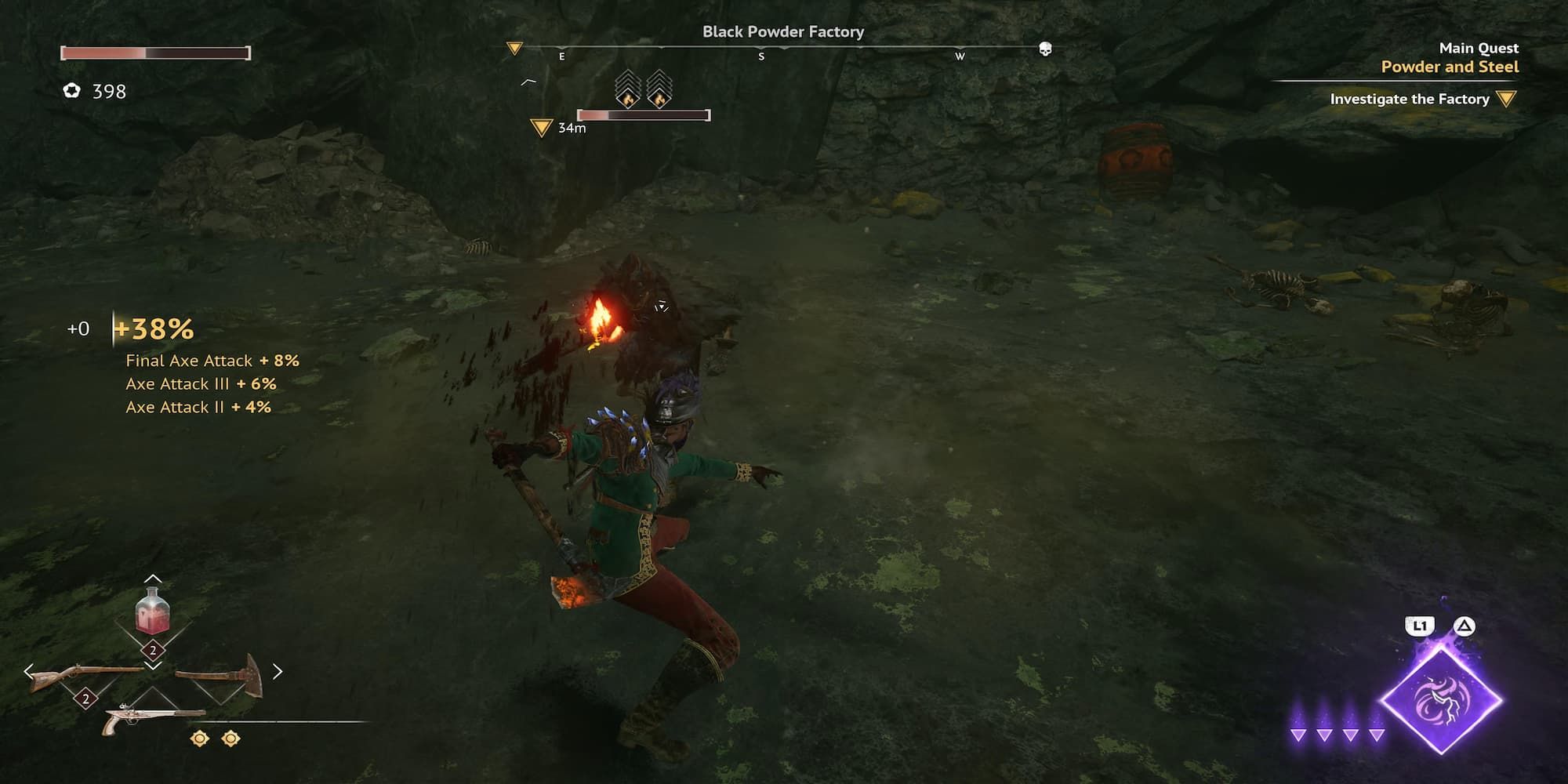 The Player Attacking An Enemy 