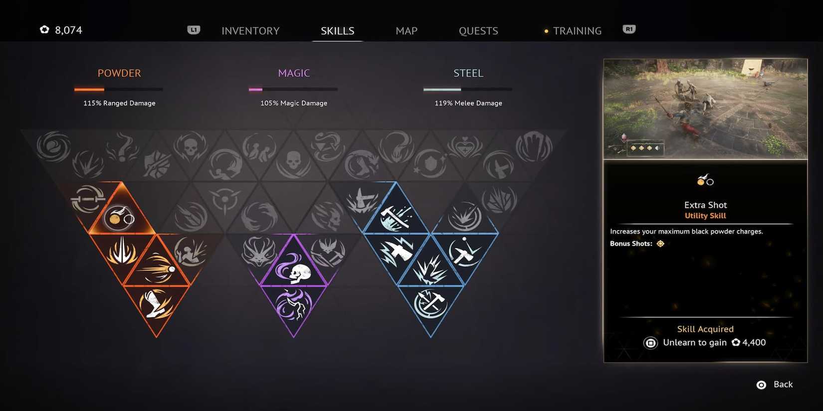 The Player Refunding A Skill 