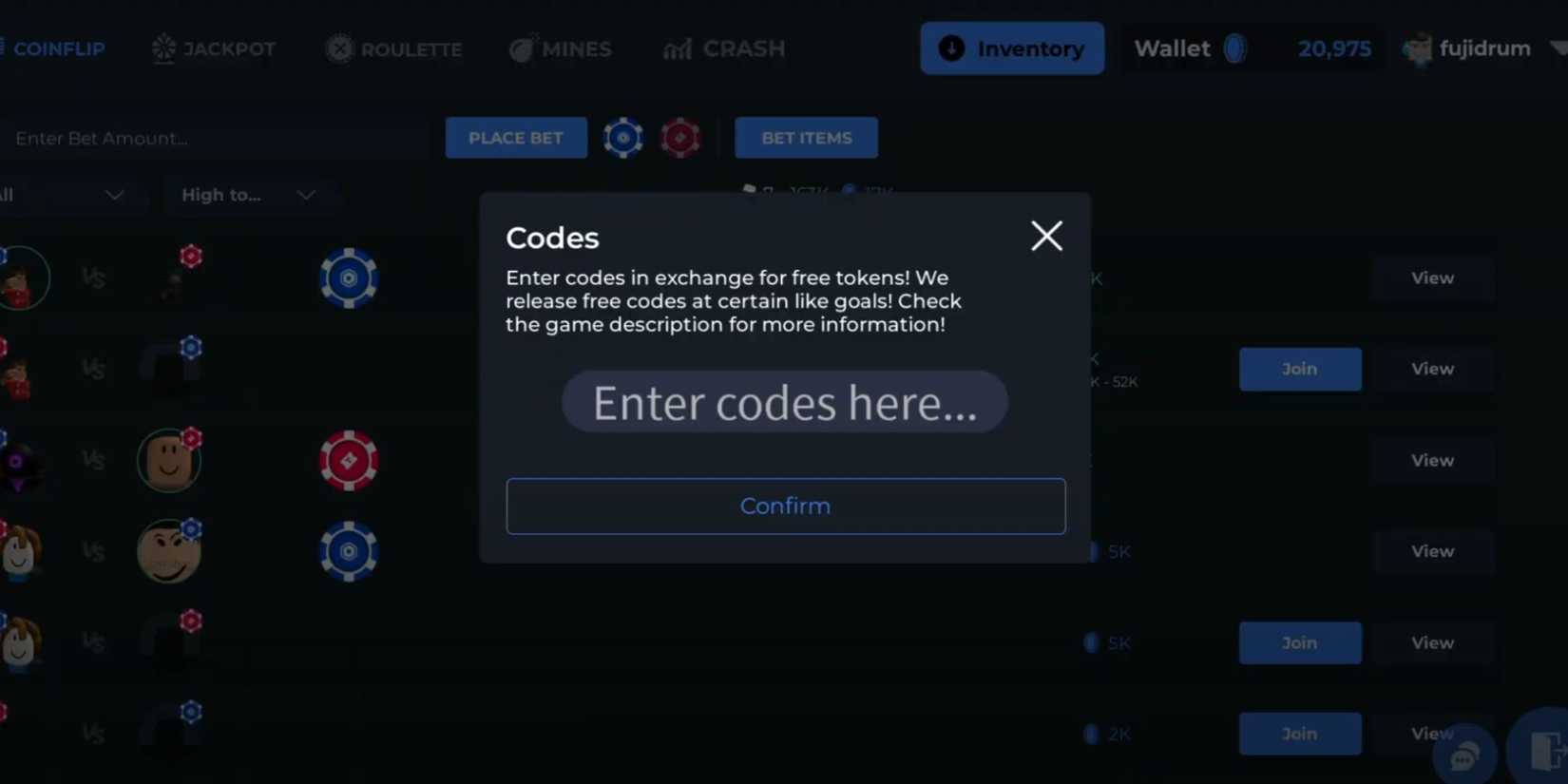 Flip Minigames the codes tab