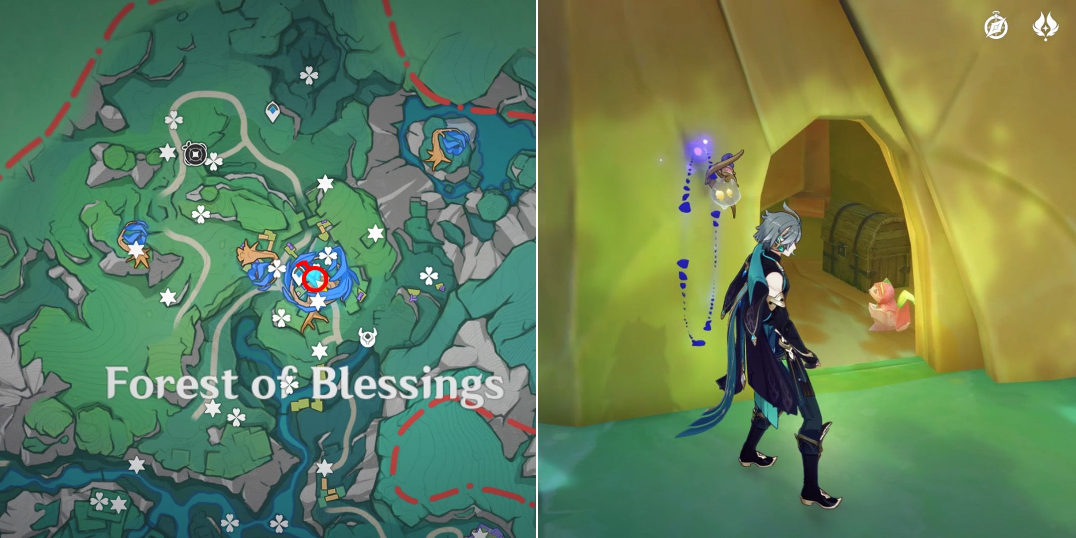 Genshin Impact: Forest Of Blessings Chest Locations (Simulanka First Area)