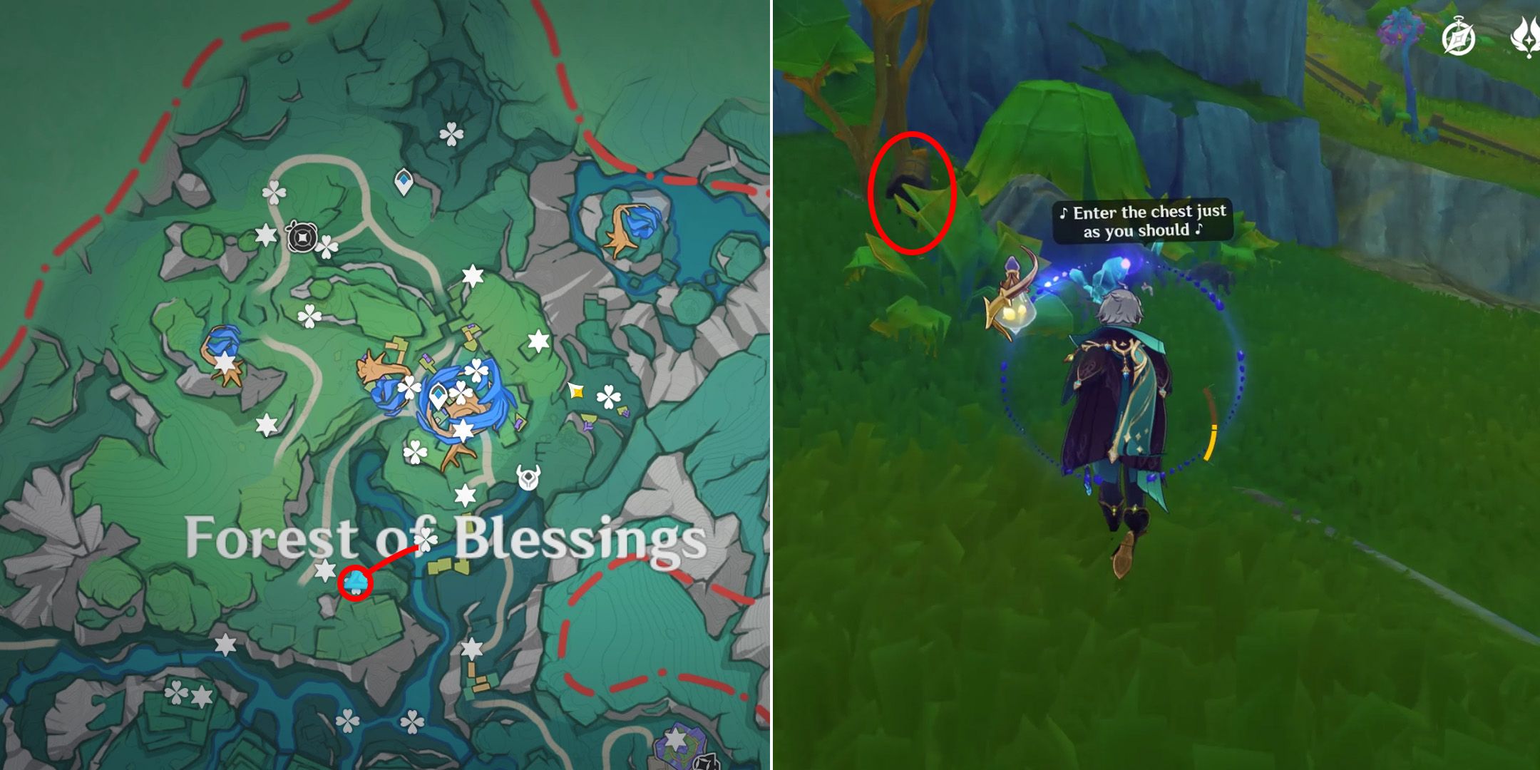 Genshin Impact: Forest Of Blessings Chest Locations (Simulanka First Area)