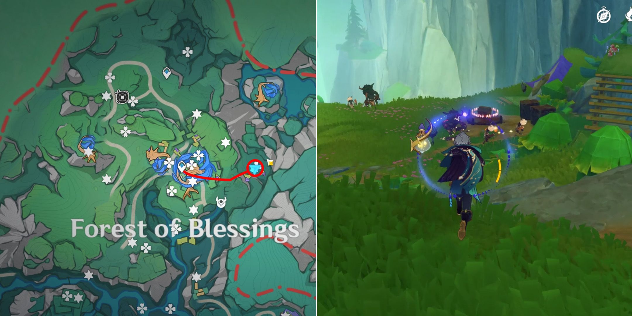 Genshin Impact: Forest Of Blessings Chest Locations (Simulanka First Area)