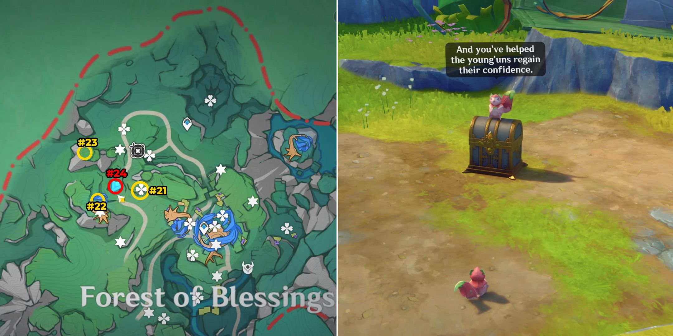 Genshin Impact: Forest Of Blessings Chest Locations (Simulanka First Area)