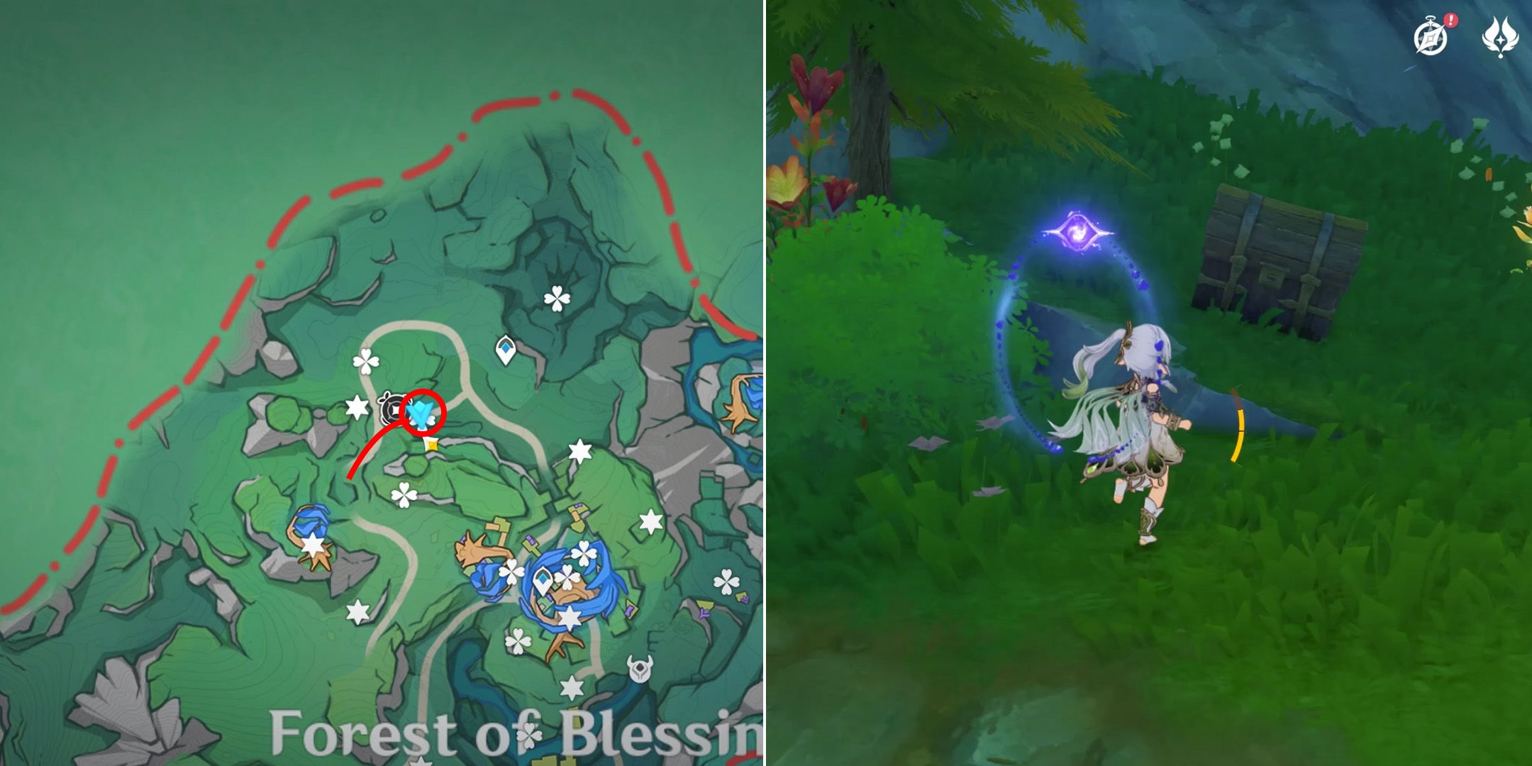 Genshin Impact: Forest Of Blessings Chest Locations (Simulanka First Area)