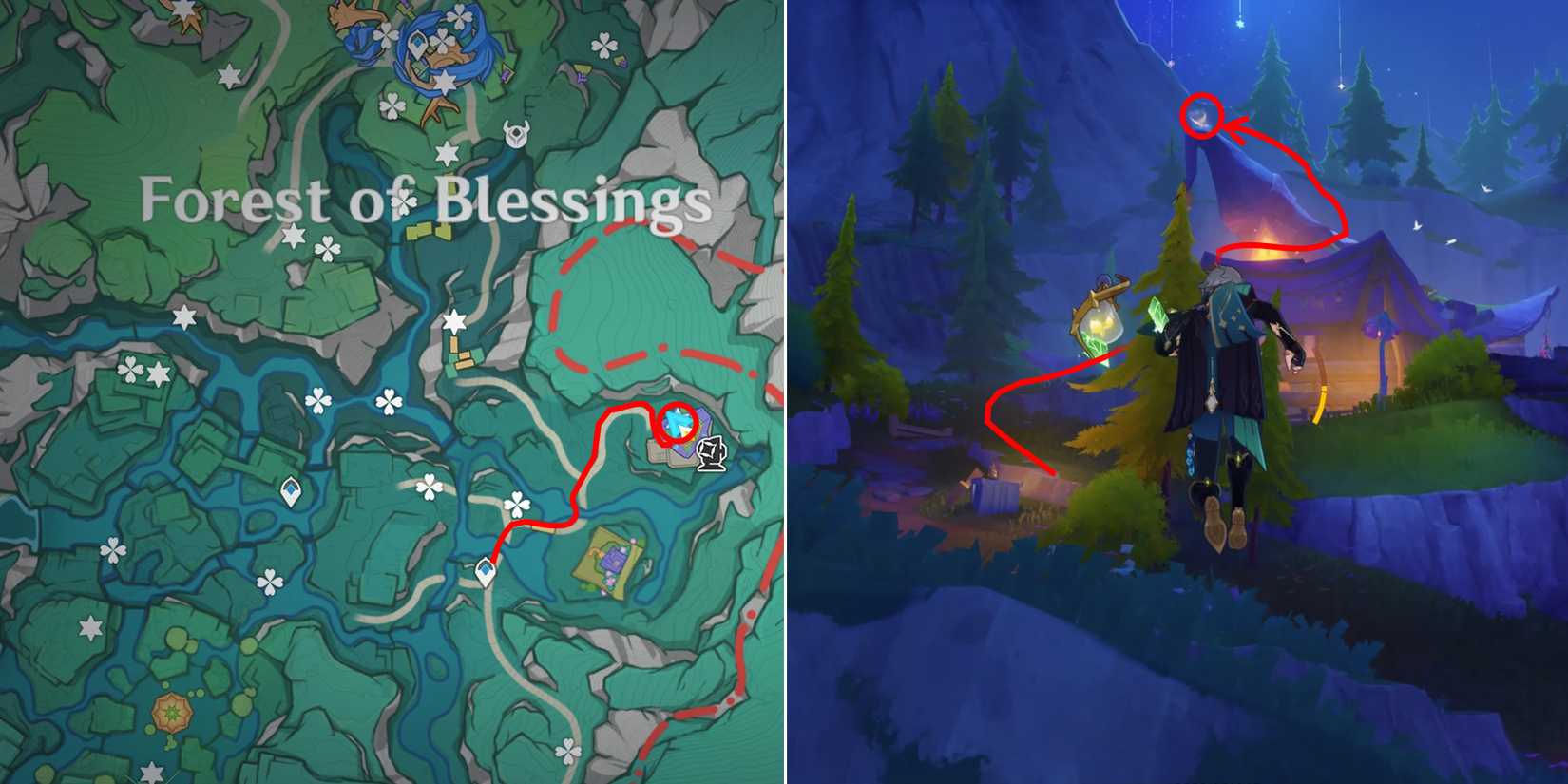 forest of blessings excerpts of bliss location 15 in genshin impact