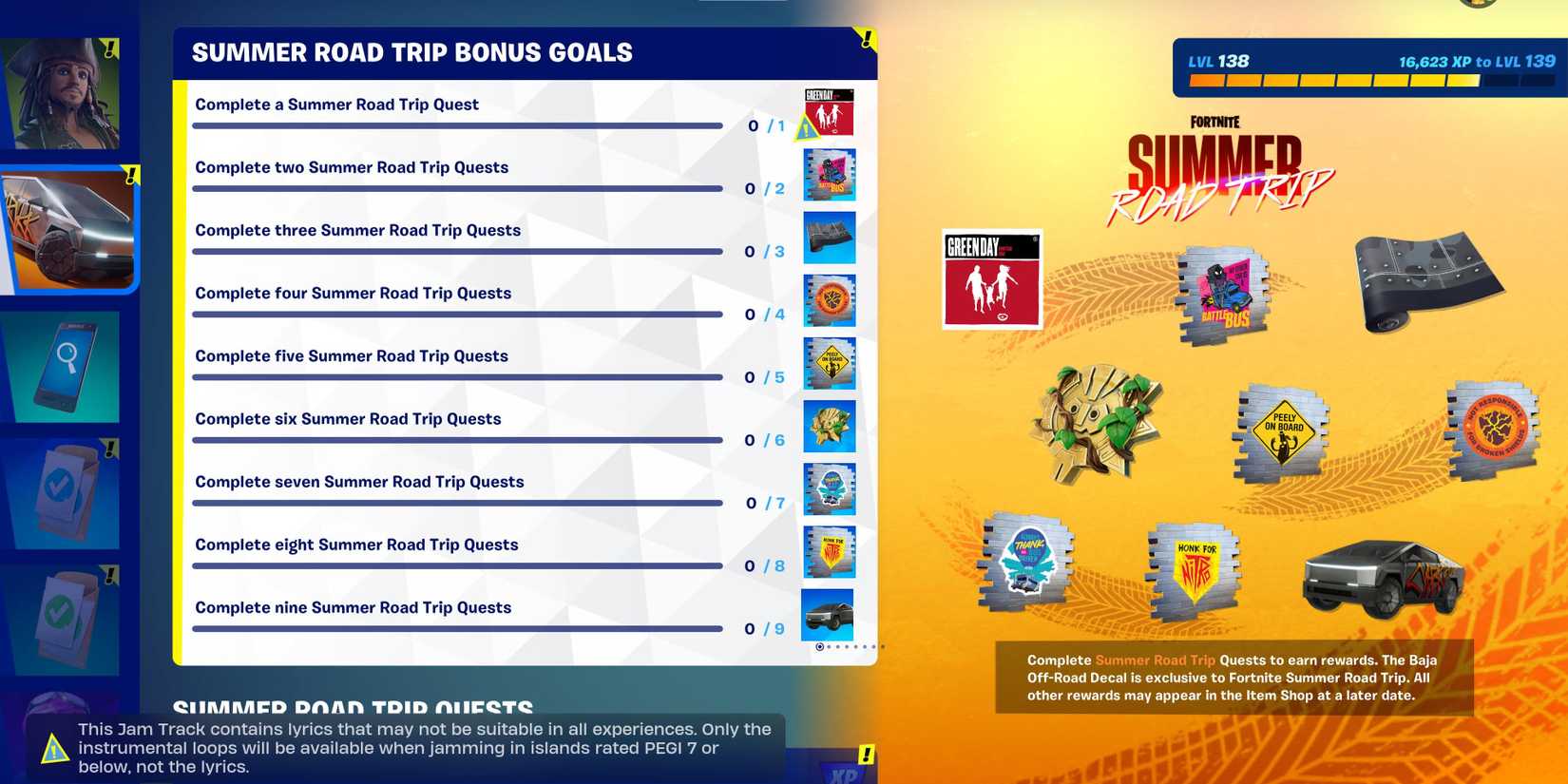 summer road trip quests