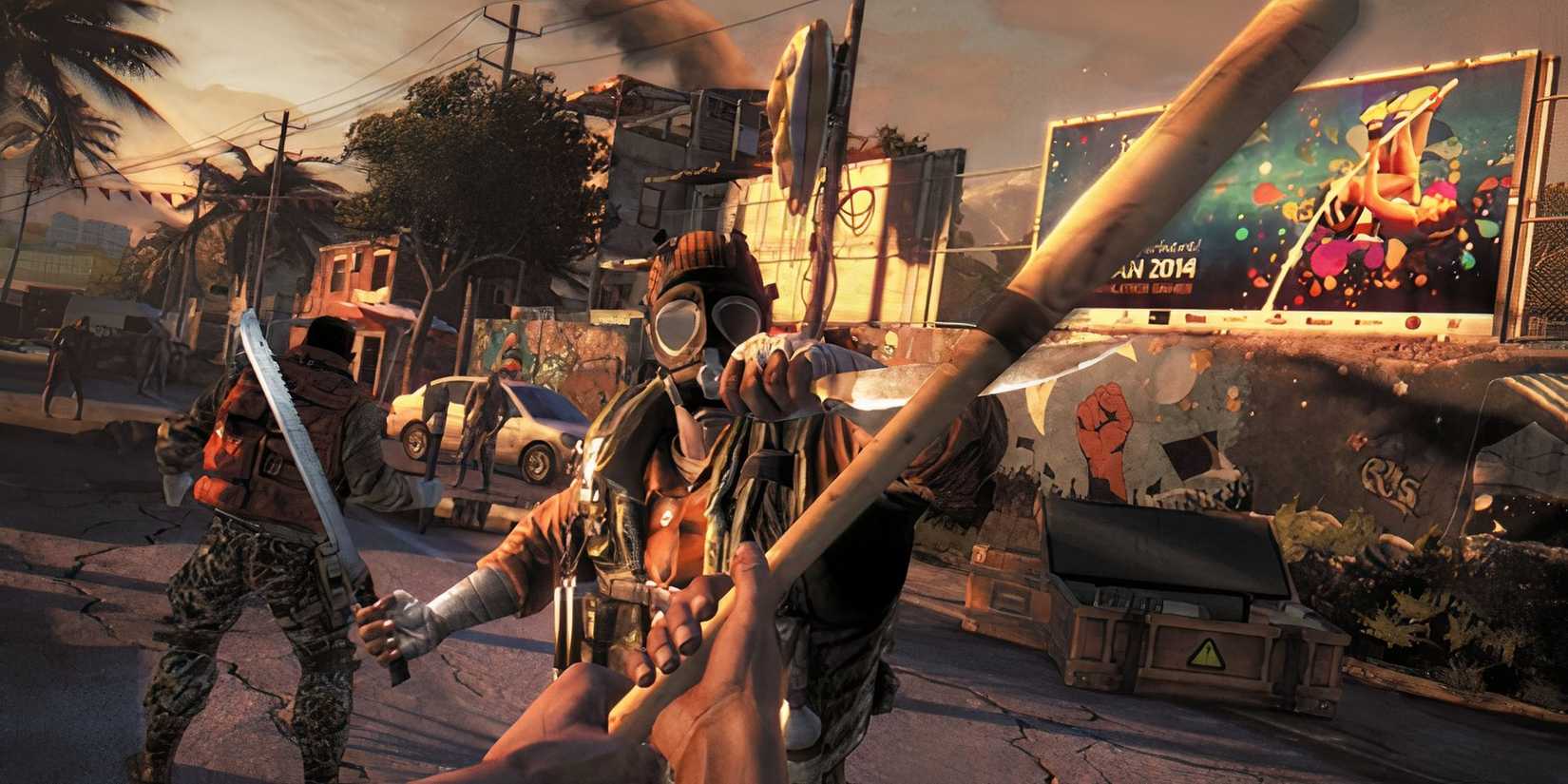 Fighting enemies in Dying Light