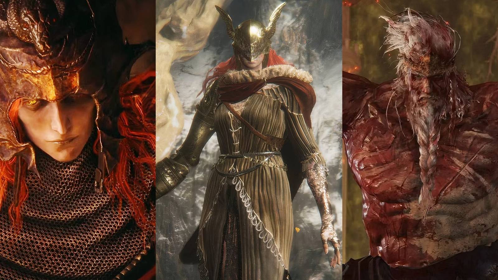 Messmer on left, malenia in middle and godfrey on right