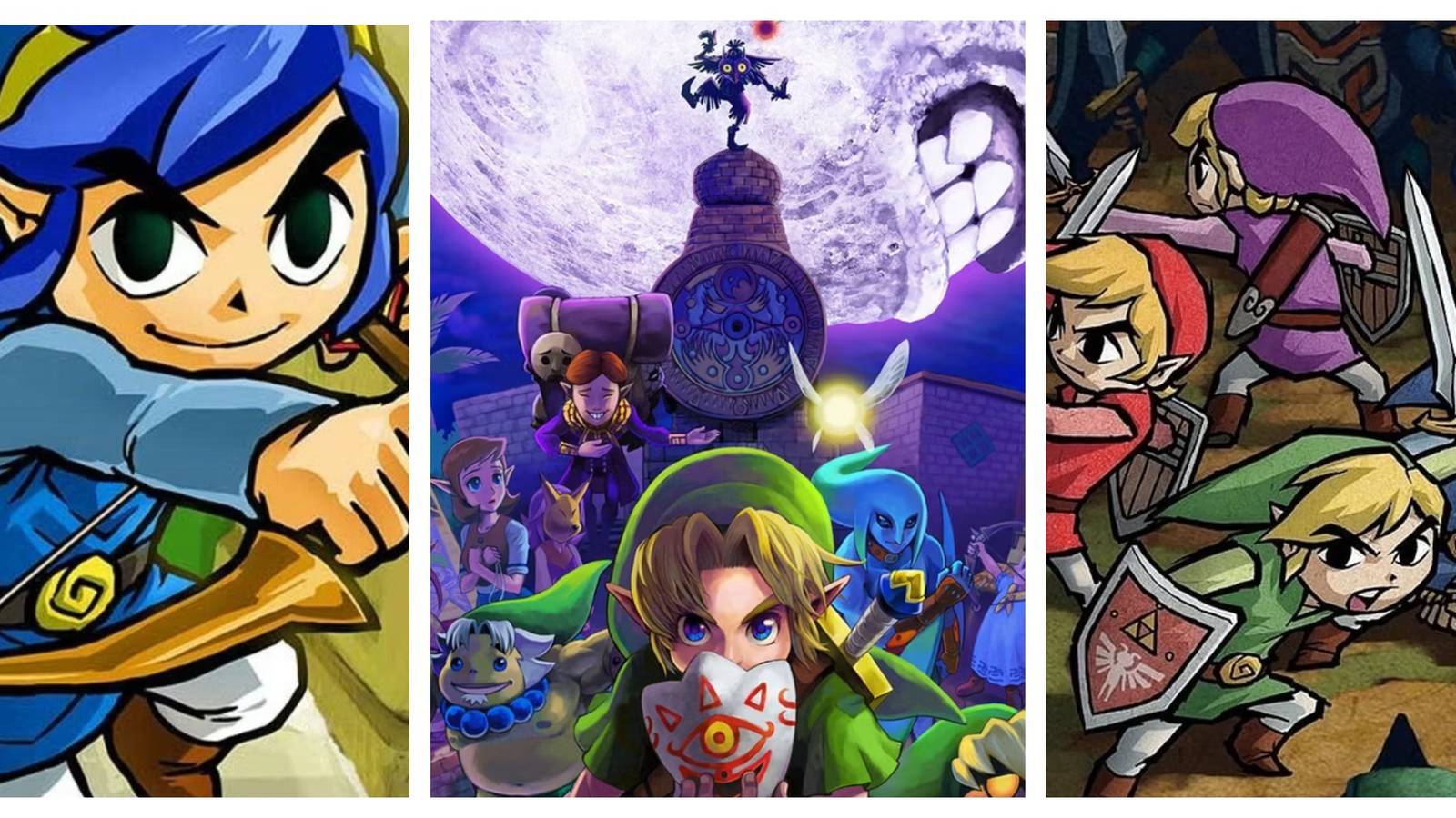 The Legend of Zelda Majora's Mask, Four Swords and Tri Force Heroes three games that do not feature the Master Sword.