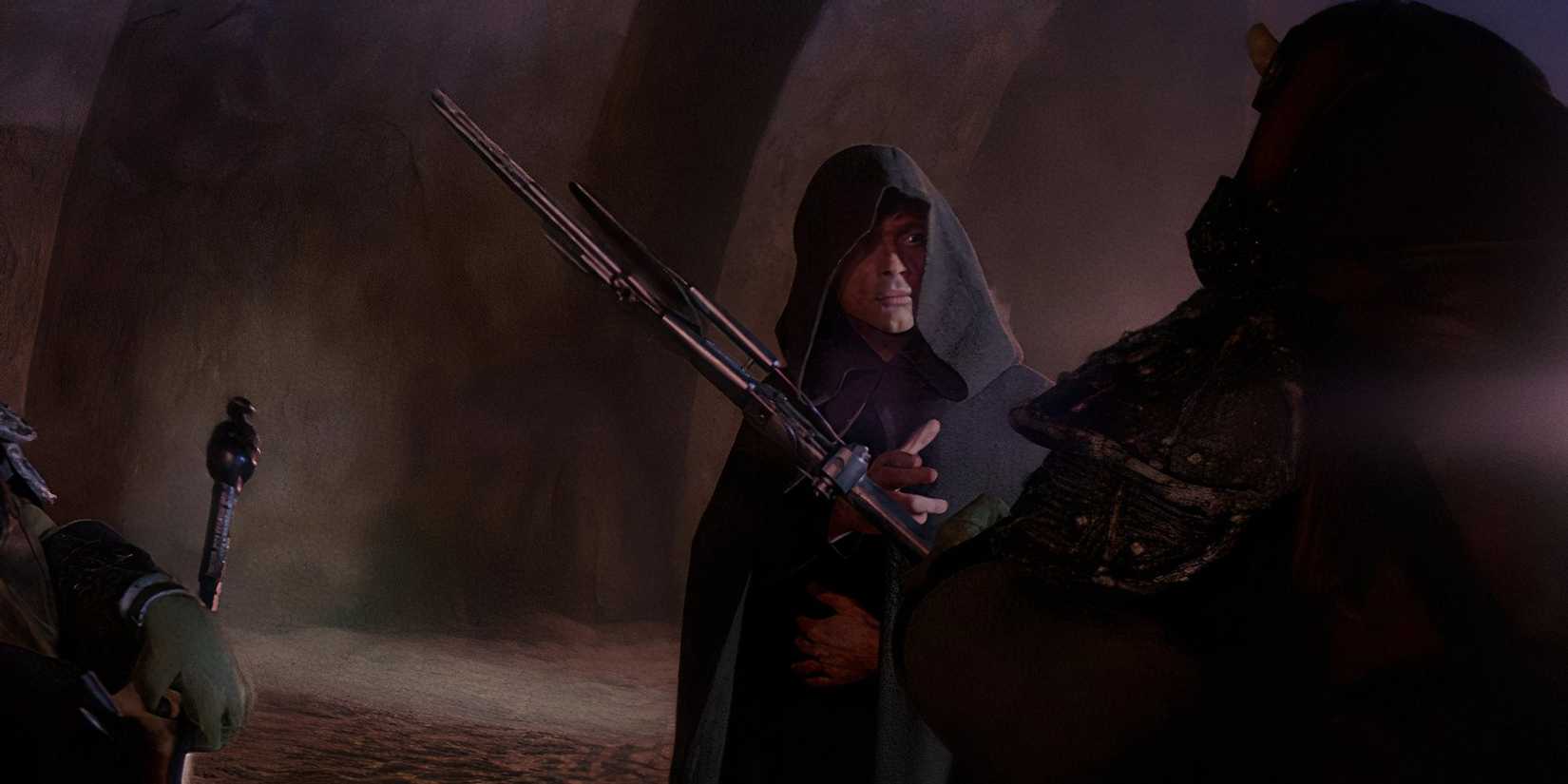 Gamorrean wielding Axe and Luke Skywalker