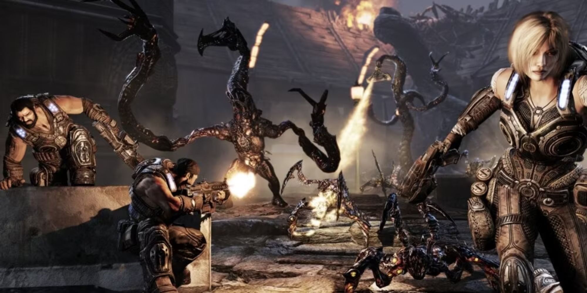 gears of war 3 fighting enemies from cover
