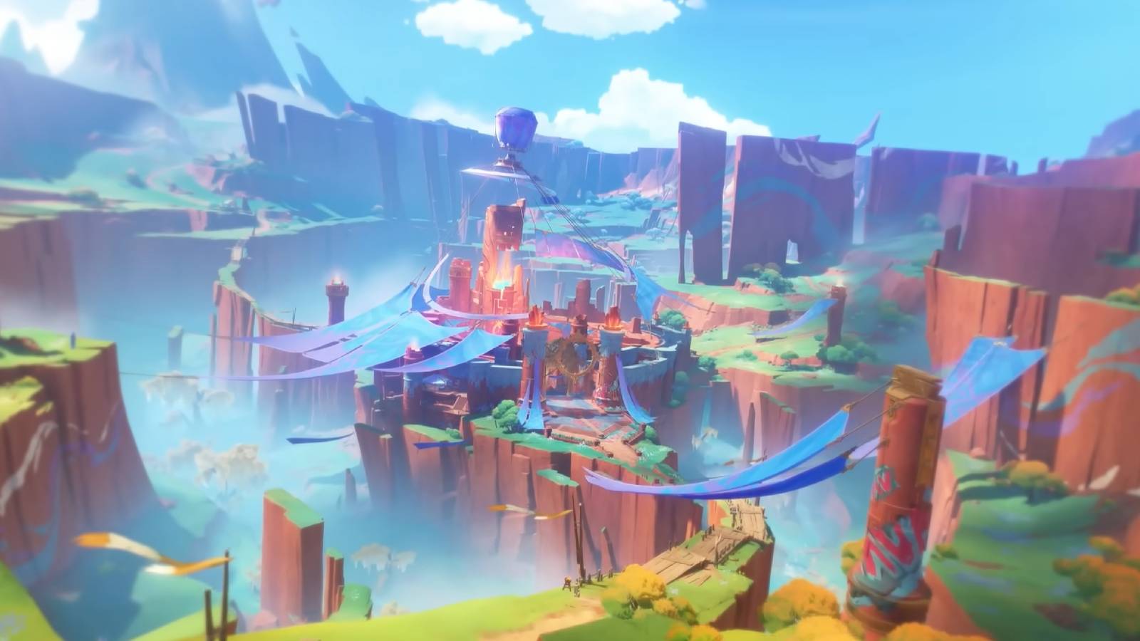 A wide view of the landscape of Natlan from Genshin Impact's Natlan teaser trailer.