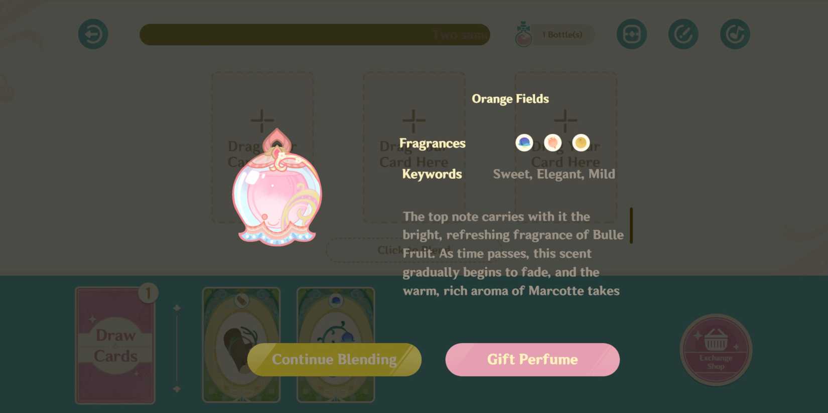 Image of an Orange Fields perfume in Genshin Impact