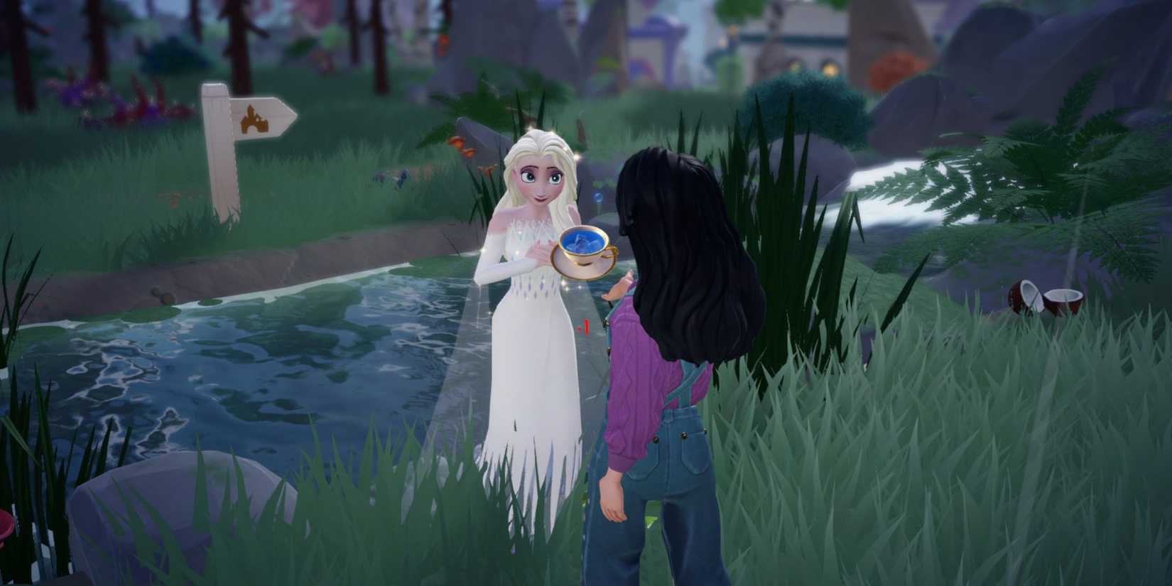 giving royal ice tea to elsa dreamlight valley
