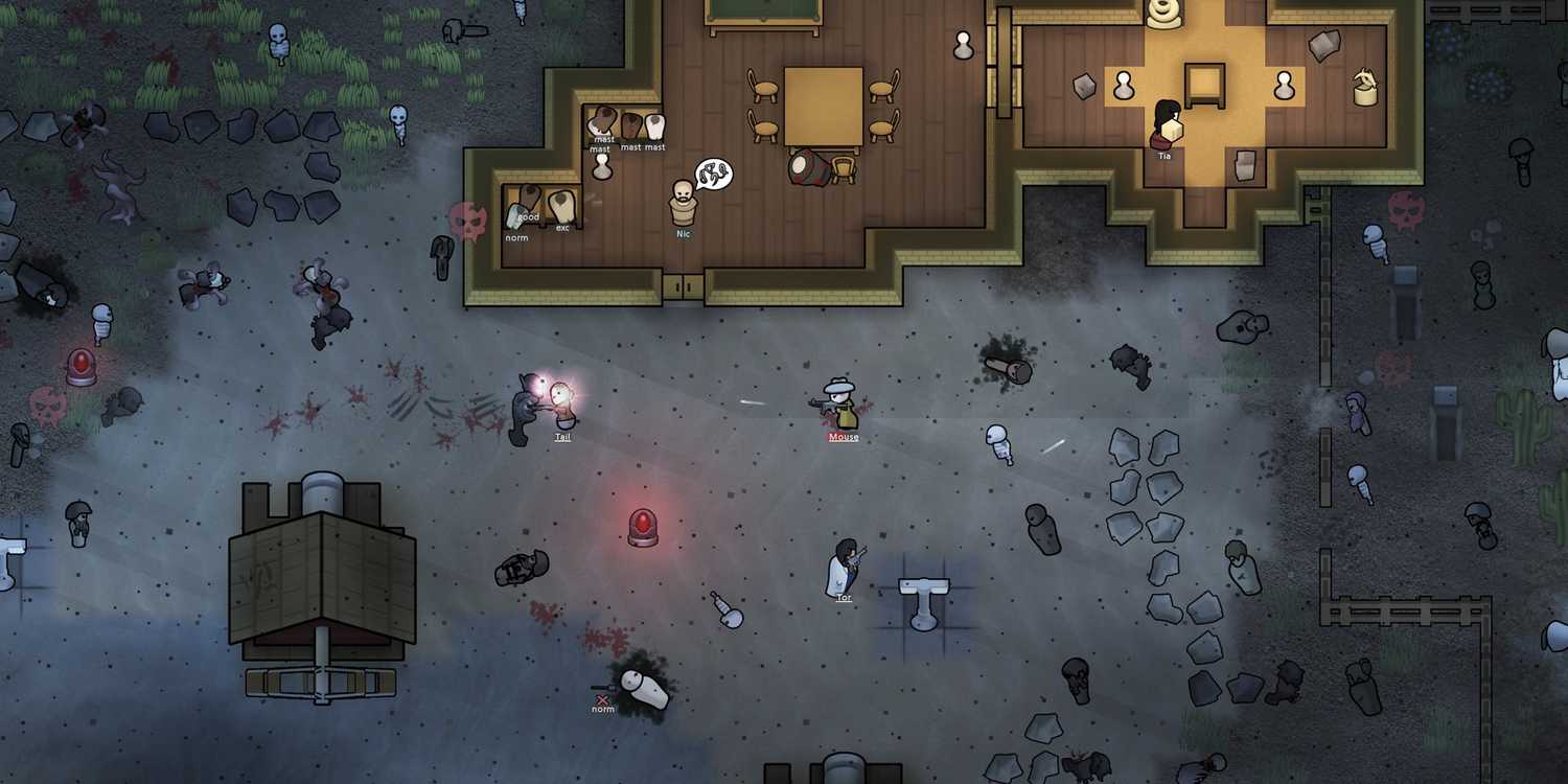 Wood base colonists fighting in RimWorld