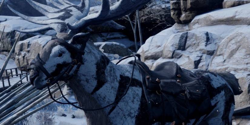 An image of the Greater Frostback Elk mount from Dragon Age Inquisition