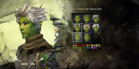 Guild Wars 2 character customization screen Sylvan
