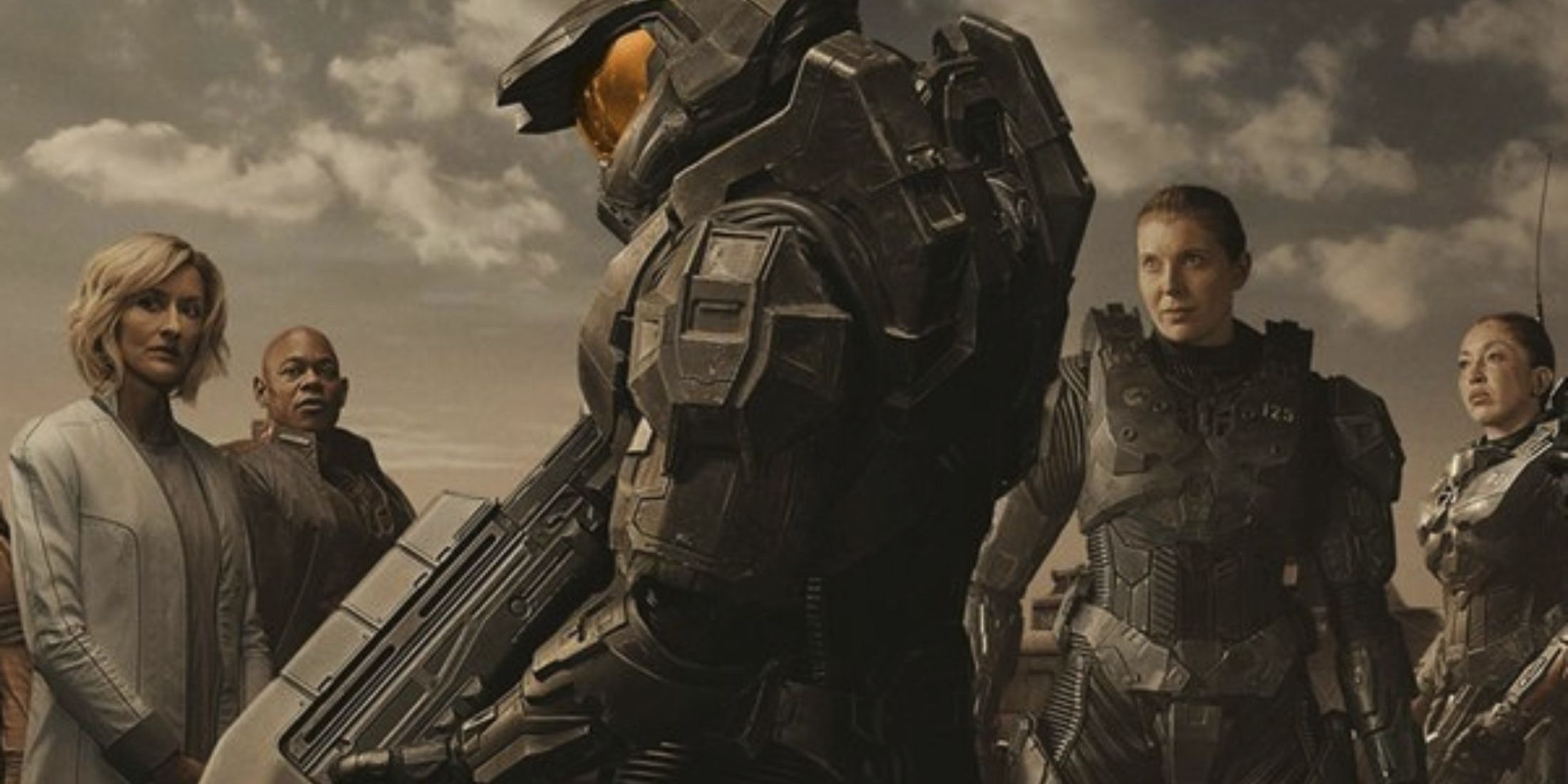 Master Chief at the center of the Halo show's cast.