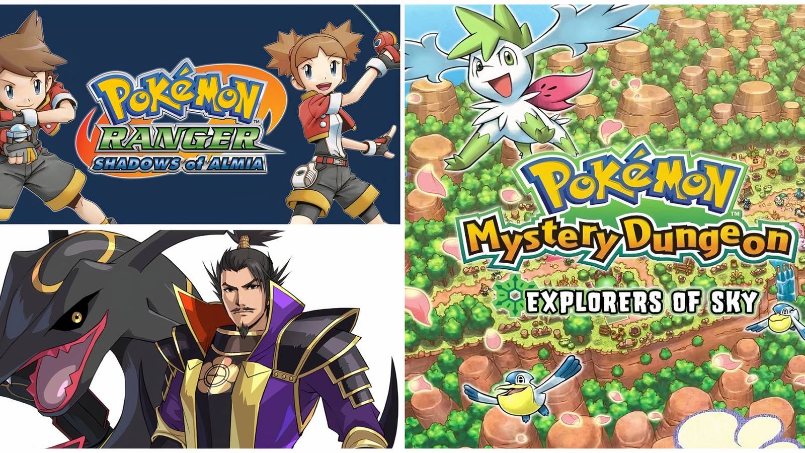 Shadows of Almia, Explorers of Sky and Nobunga from Pokemon Conquest.