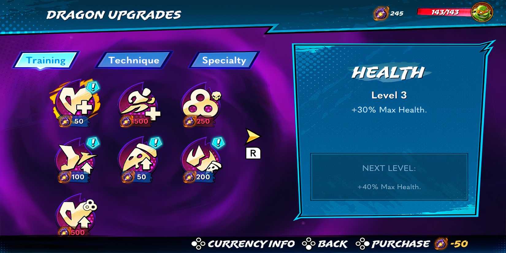 Health Dragon Upgrade in Teenage Mutant Ninja Turtles Splintered Fate