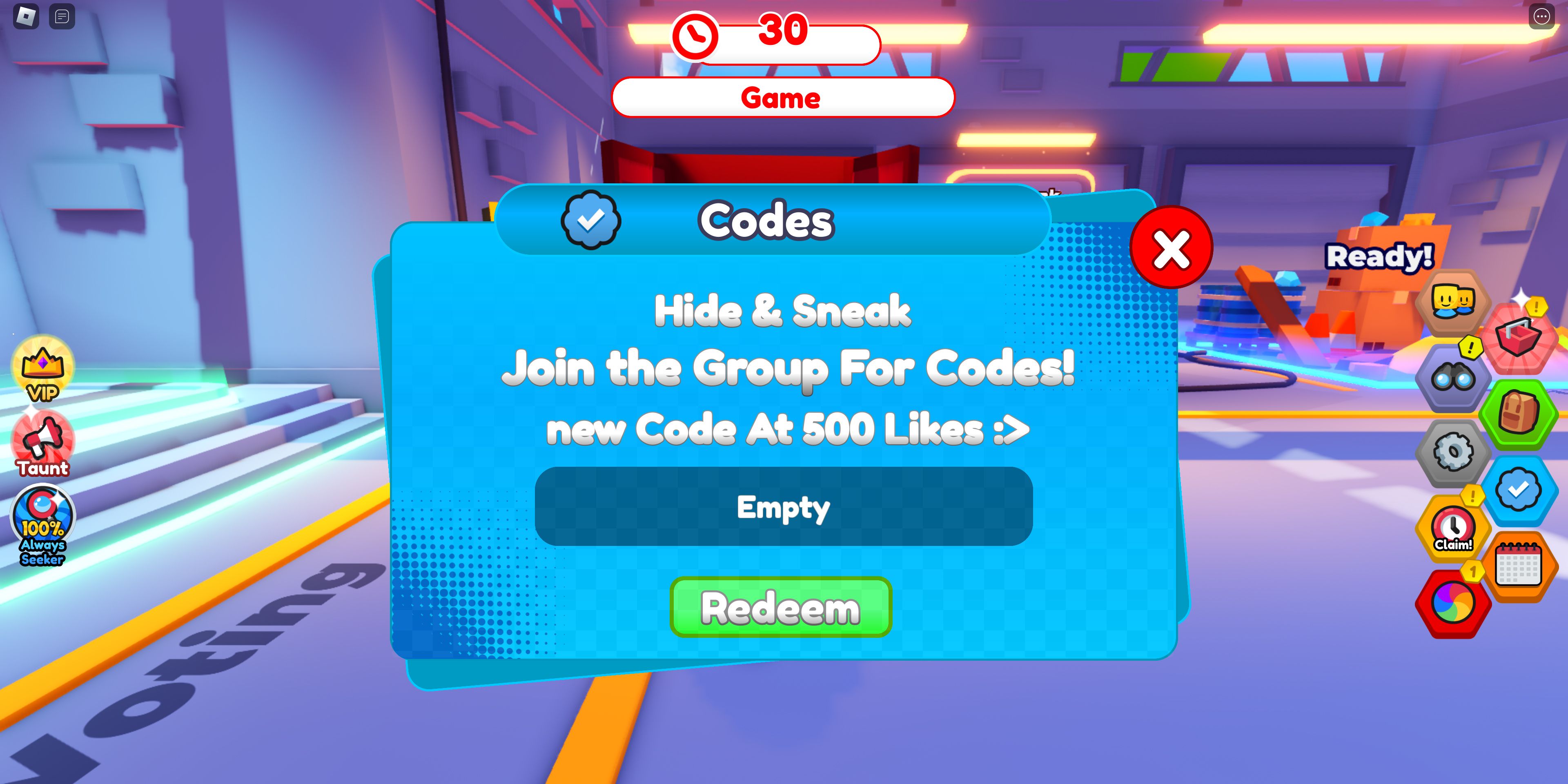 Roblox: Hide and Sneak Codes