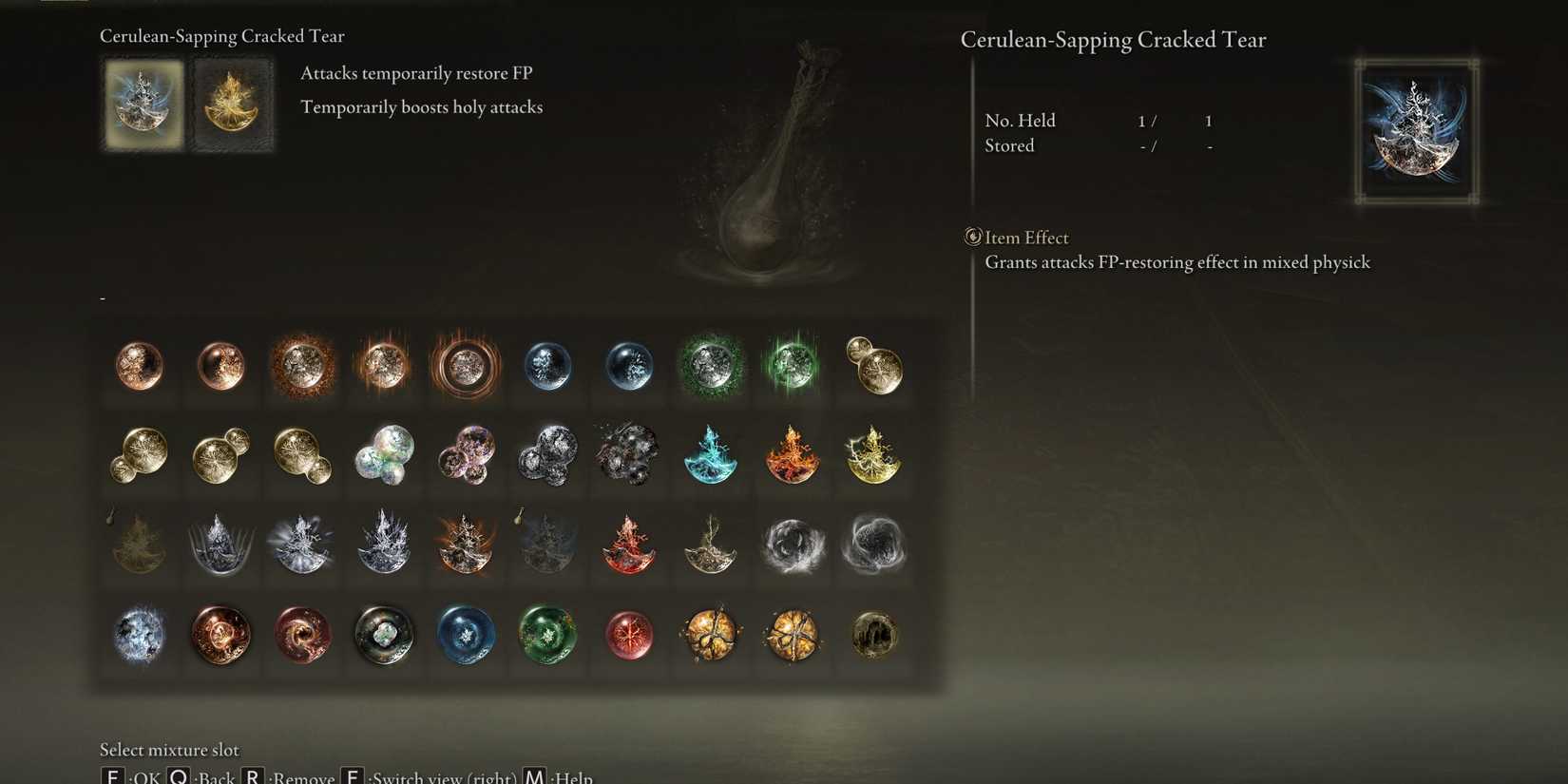 Holy damage crystal concoction for gazing finger in elden ring shadow of the erdtree