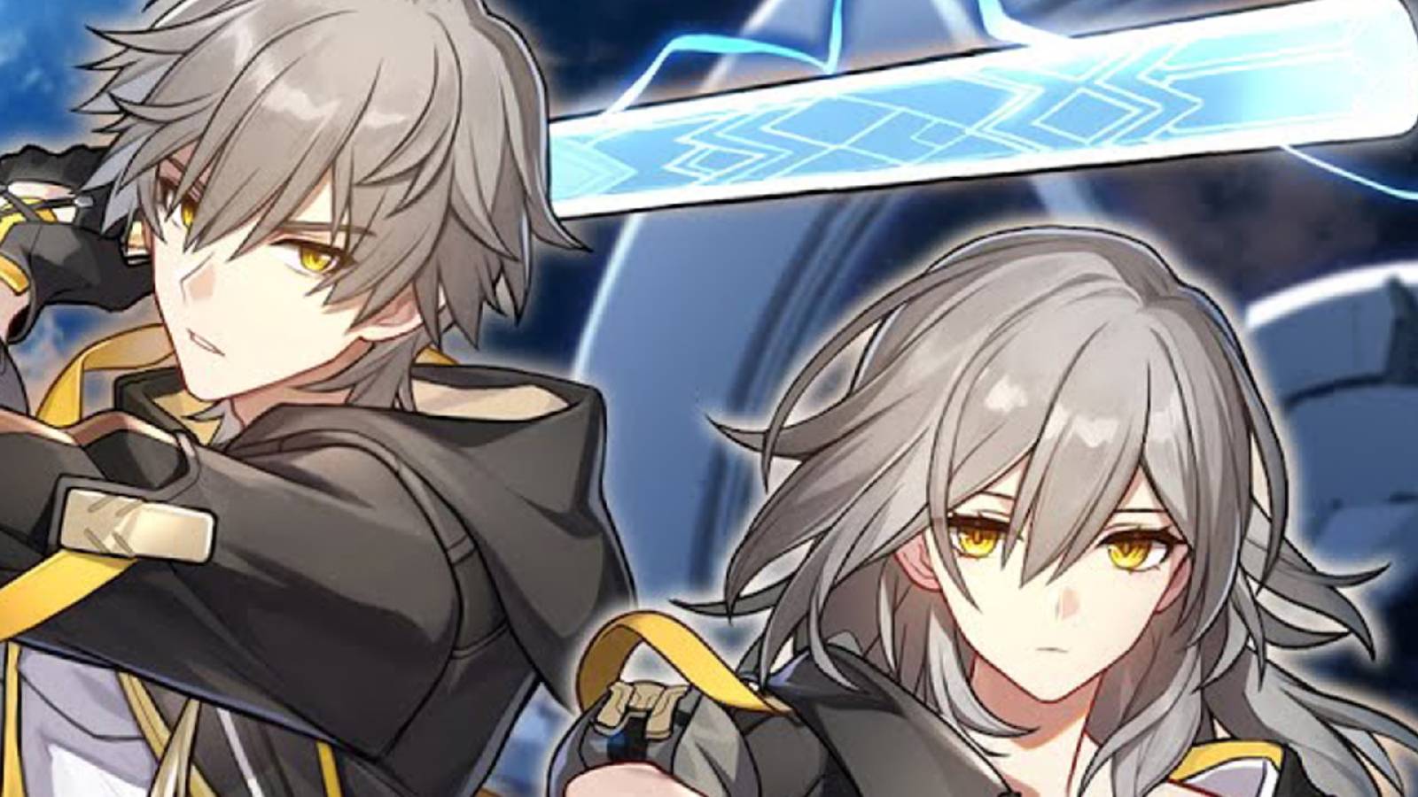 A promotional visual from Honkai: Star Rail showing both versions of the Trailblazer.